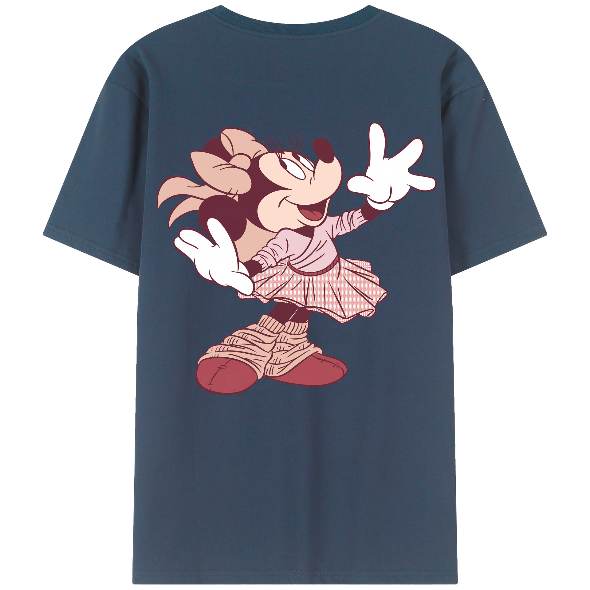（画像用） ミッキーマウス Mickey Mouse 綿100％ メンズ半袖Tシャツ（バックプリント） 通気性