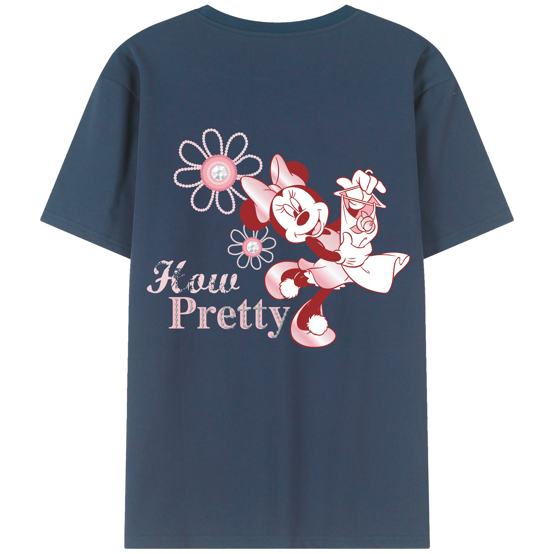 （画像用） ミッキーマウス Mickey Mouse 綿100％ メンズ半袖Tシャツ（バックプリント） 通気性