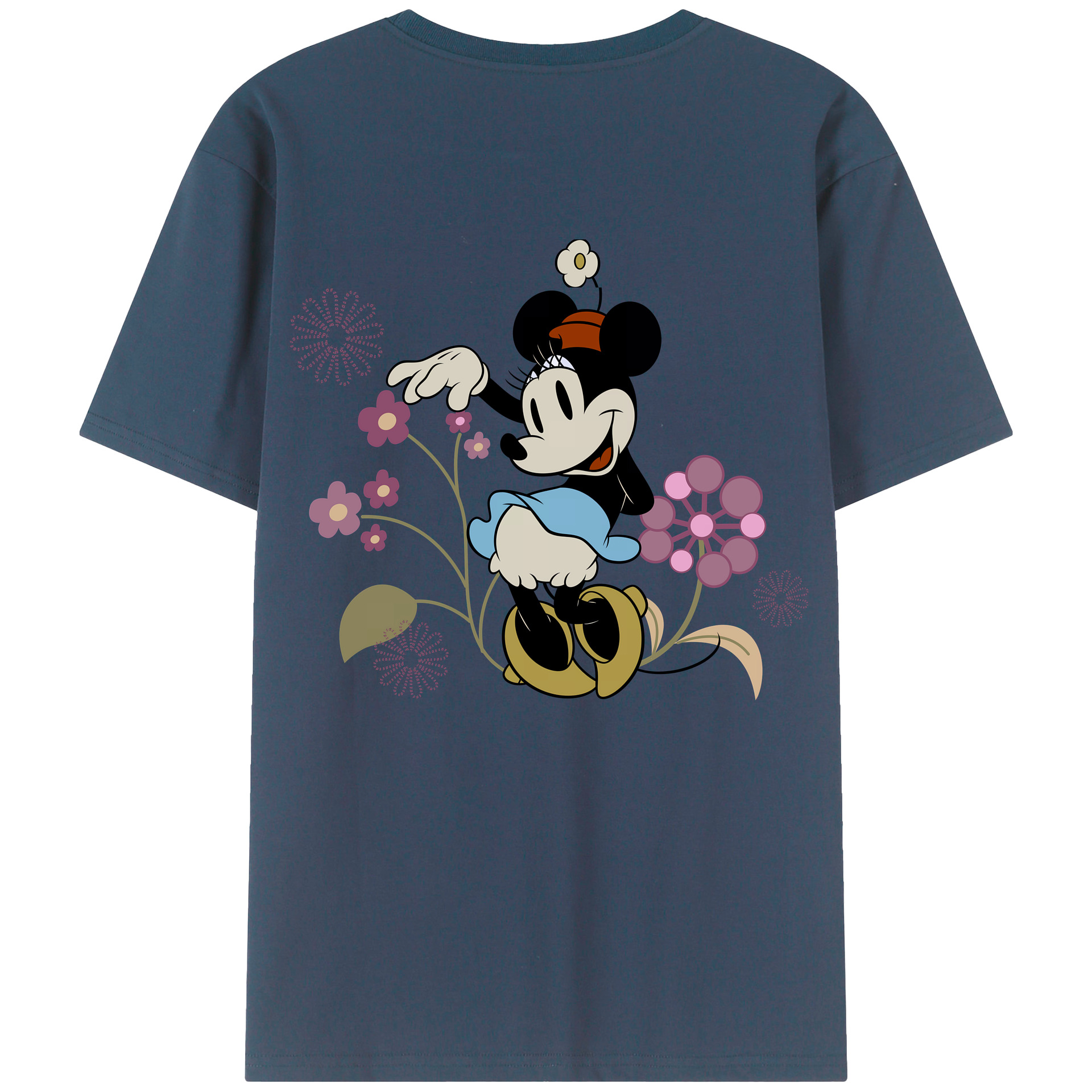 （画像用） ミッキーマウス Mickey Mouse 綿100％ メンズ半袖Tシャツ（バックプリント） 通気性