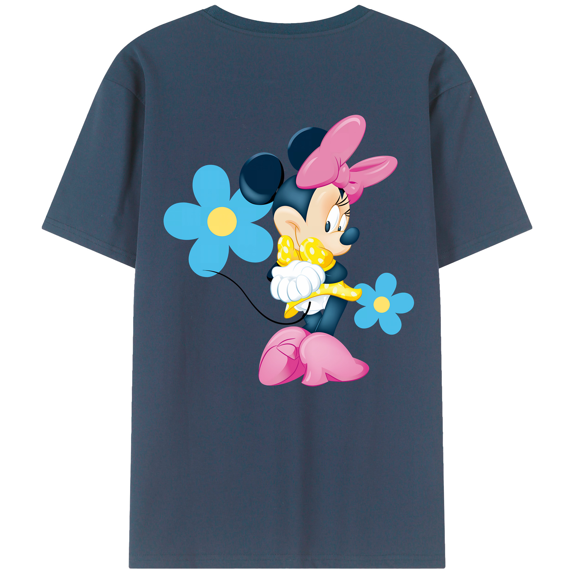 （画像用） ミッキーマウス Mickey Mouse 綿100％ メンズ半袖Tシャツ（バックプリント） 通気性