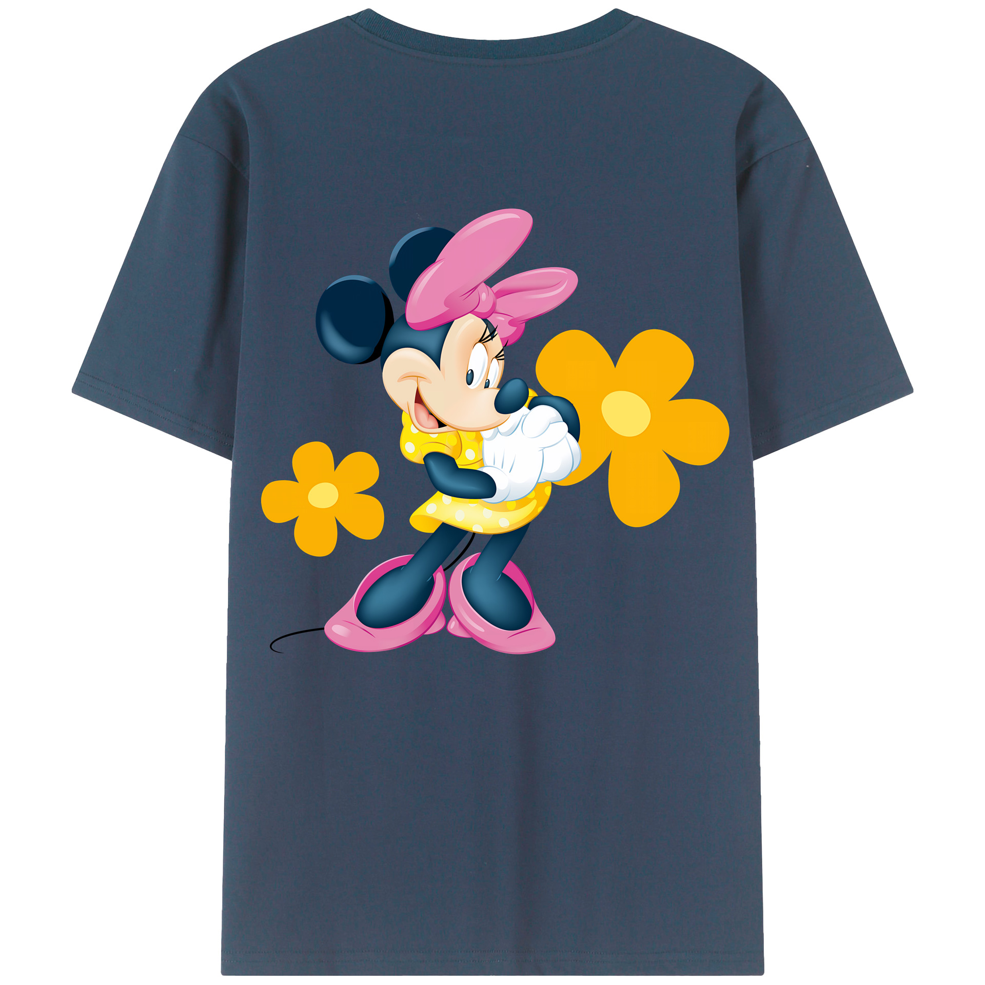 （画像用） ミッキーマウス Mickey Mouse 綿100％ メンズ半袖Tシャツ（バックプリント） 通気性