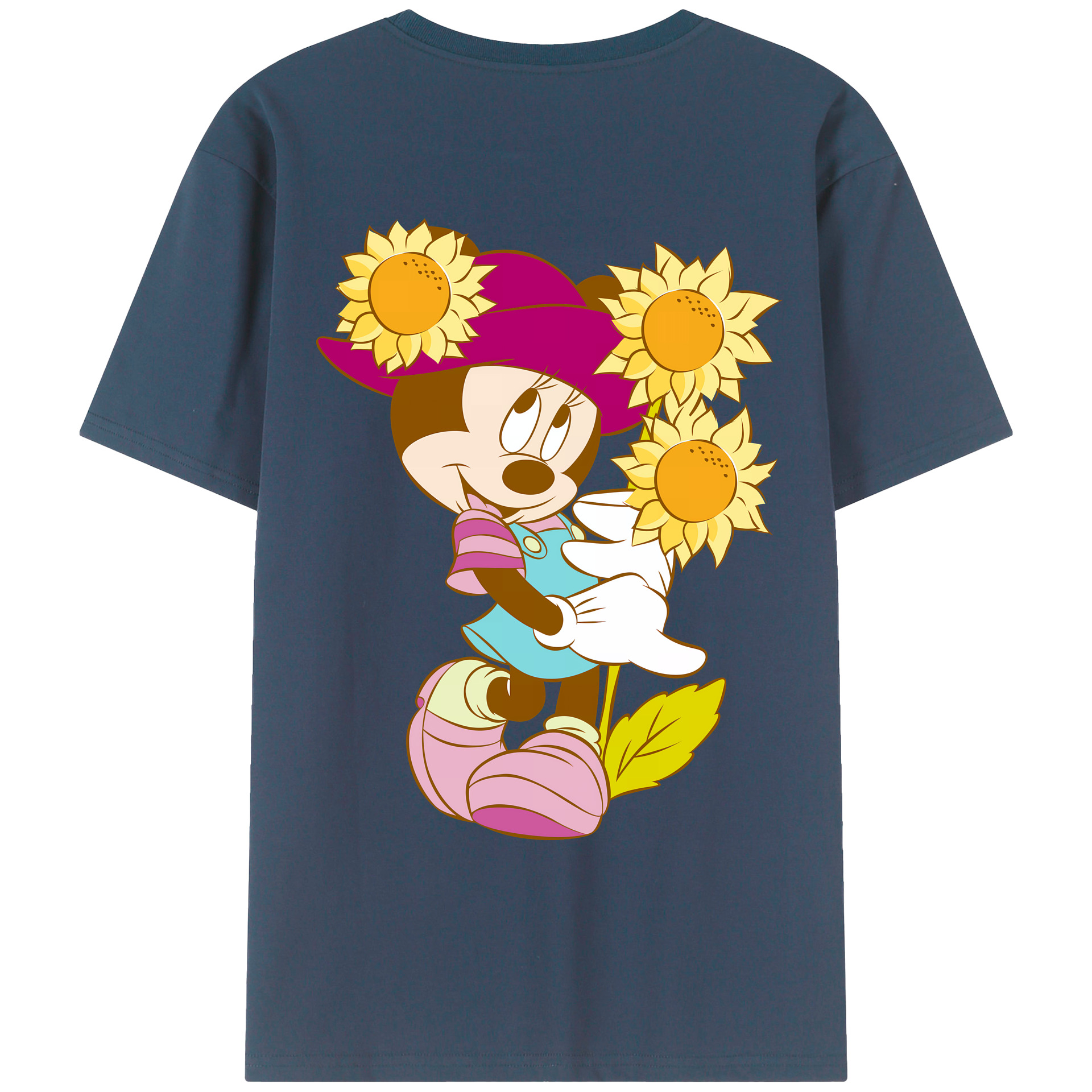（画像用） ミッキーマウス Mickey Mouse 綿100％ メンズ半袖Tシャツ（バックプリント） 通気性