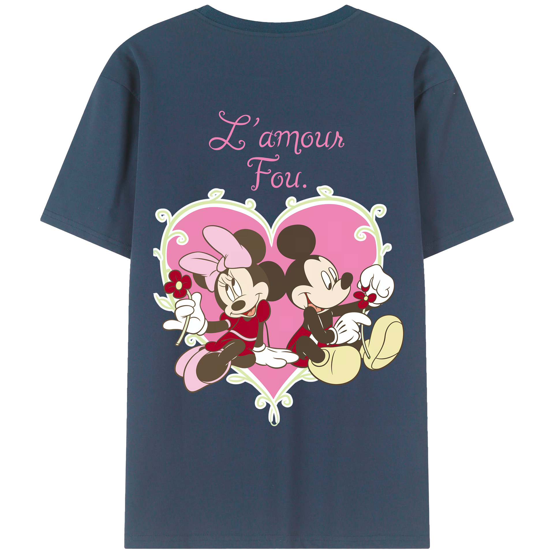 （画像用） ミッキーマウス Mickey Mouse 綿100％ メンズ半袖Tシャツ（バックプリント） 通気性