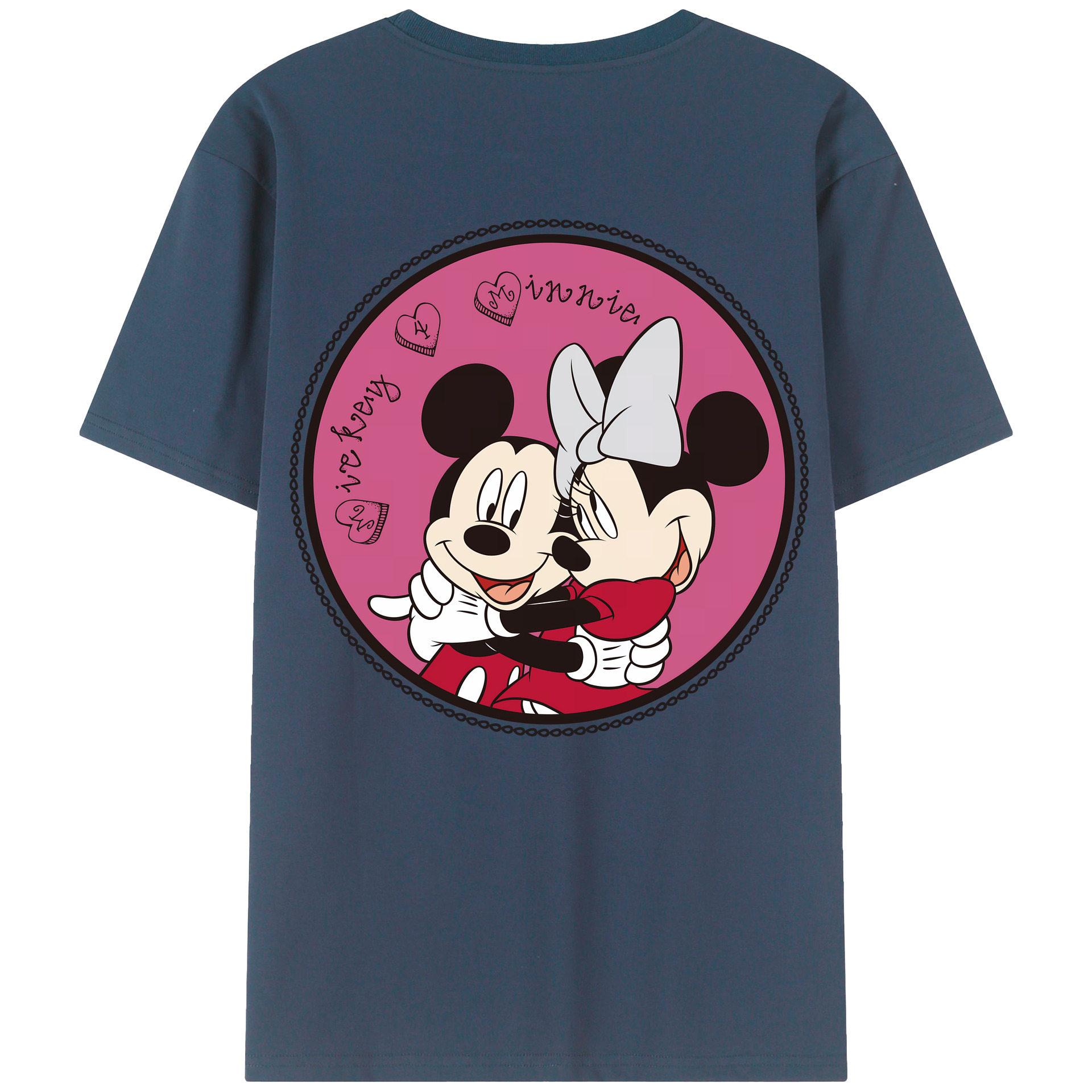 （画像用） ミッキーマウス Mickey Mouse 綿100％ メンズ半袖Tシャツ（バックプリント） 通気性