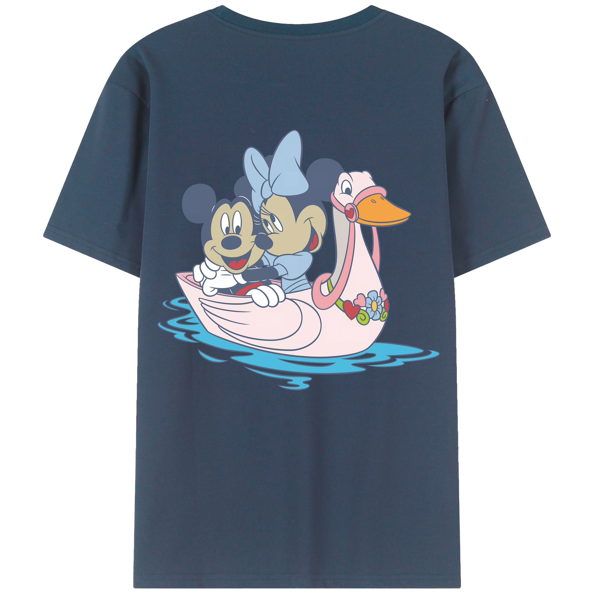 （画像用） ミッキーマウス Mickey Mouse 綿100％ メンズ半袖Tシャツ（バックプリント） 通気性