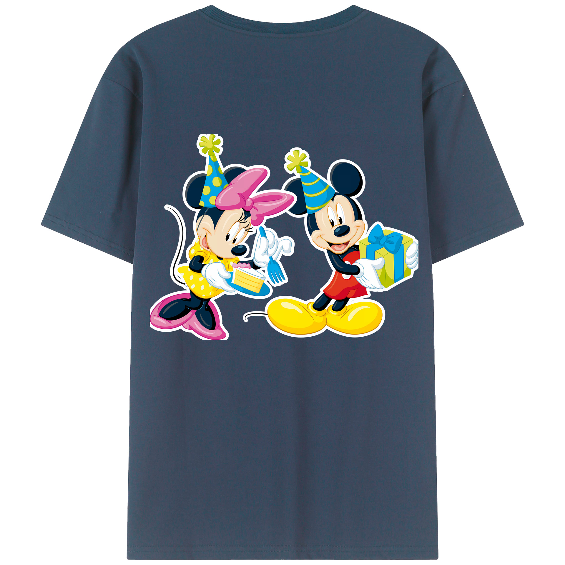 （画像用） ミッキーマウス Mickey Mouse 綿100％ メンズ半袖Tシャツ（バックプリント） 通気性