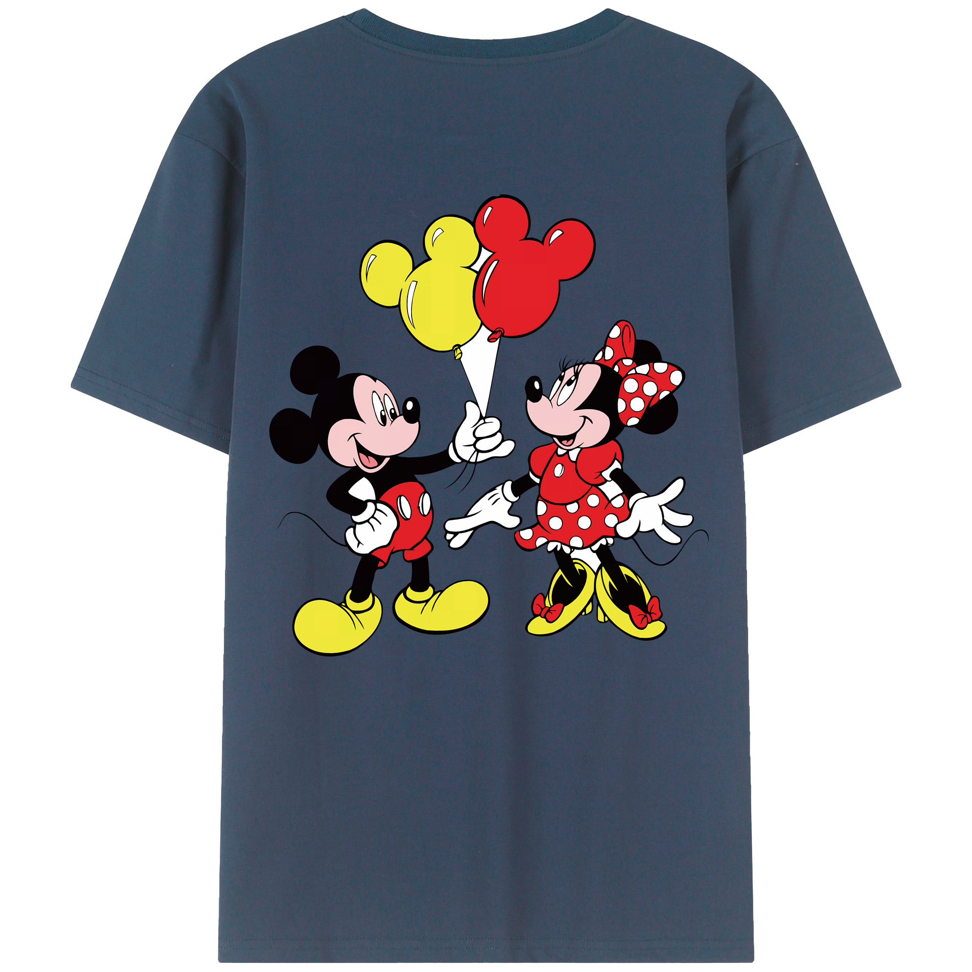 （画像用） ミッキーマウス Mickey Mouse 綿100％ メンズ半袖Tシャツ（バックプリント） 通気性