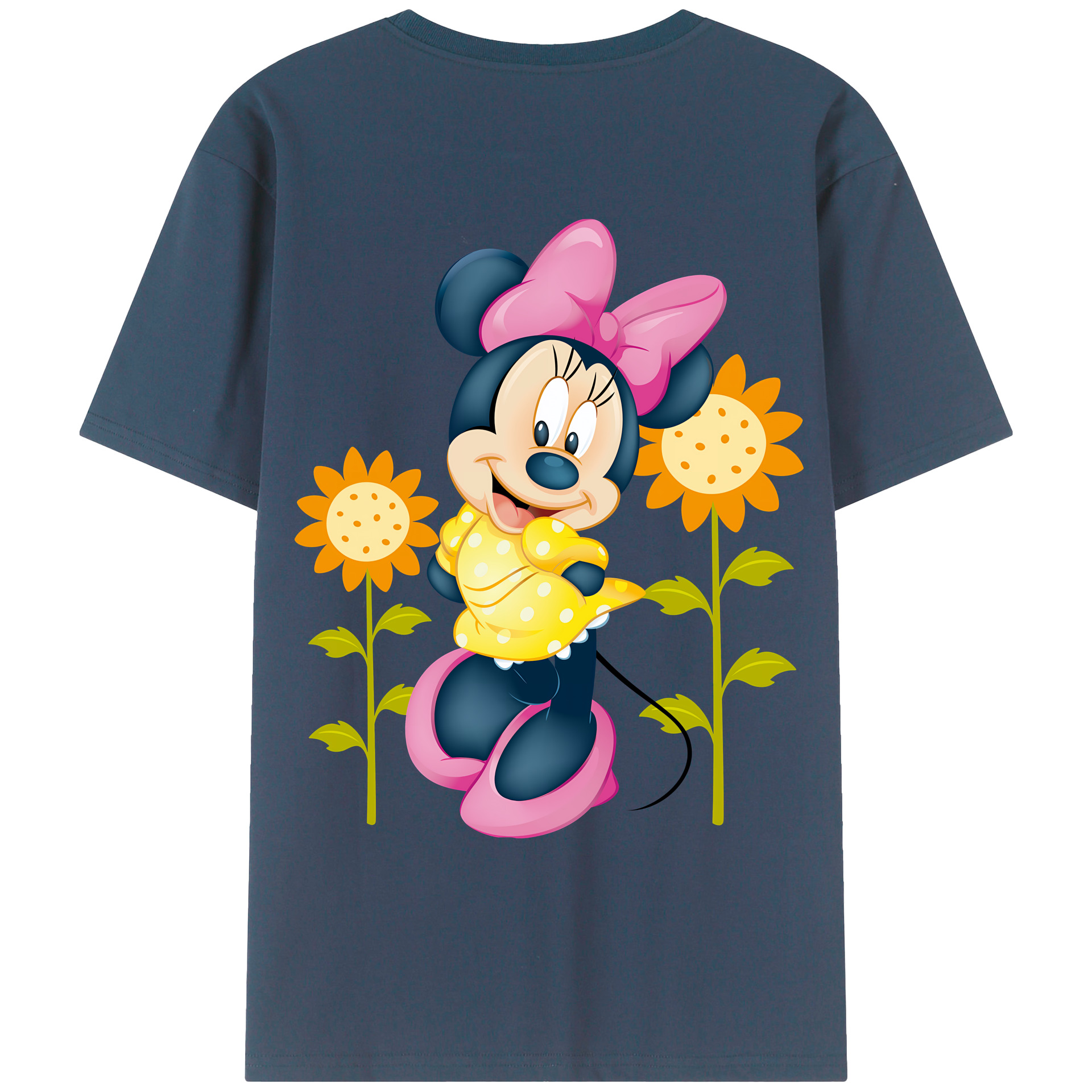 （画像用） ミッキーマウス Mickey Mouse 綿100％ メンズ半袖Tシャツ（バックプリント） 通気性