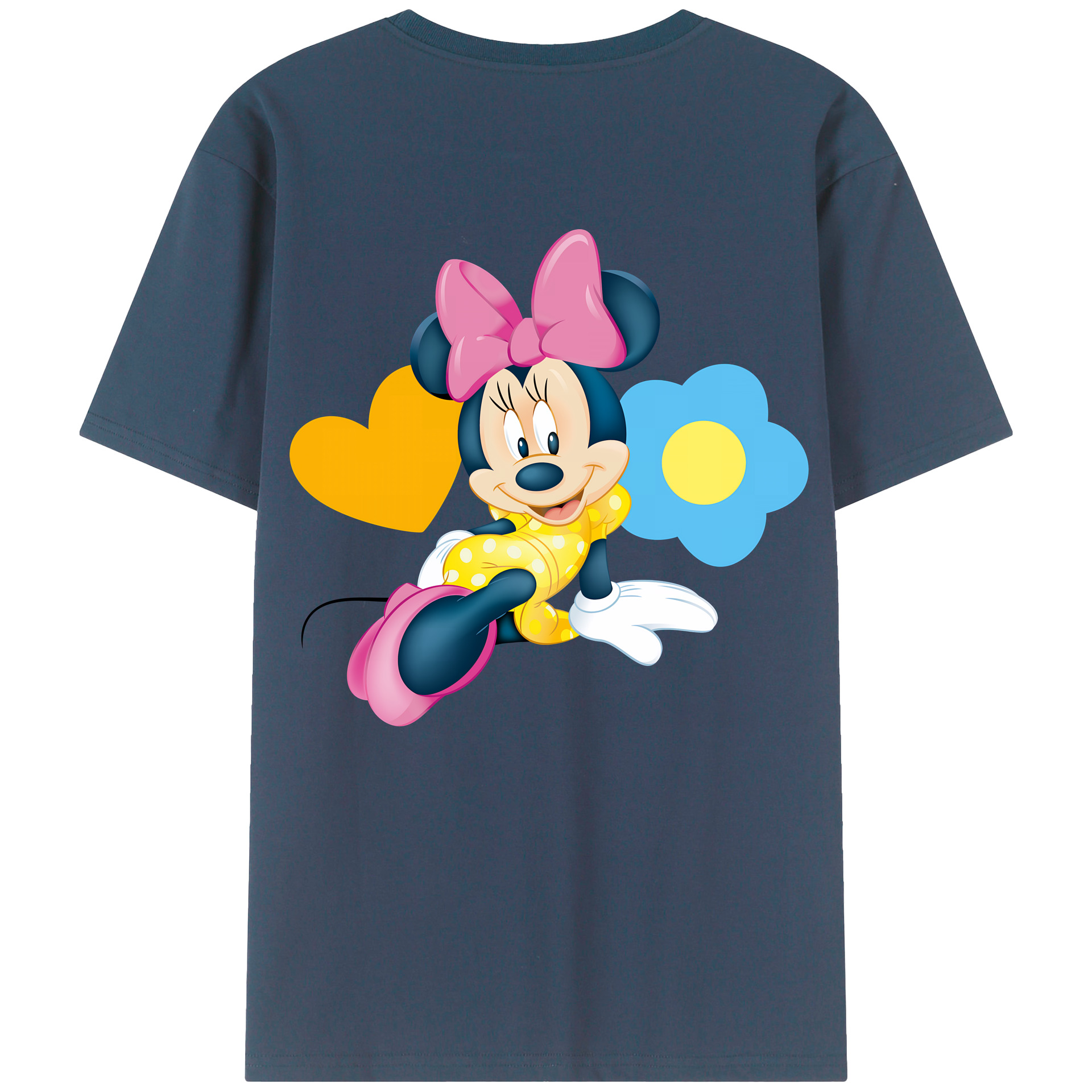 （画像用） ミッキーマウス Mickey Mouse 綿100％ メンズ半袖Tシャツ（バックプリント） 通気性