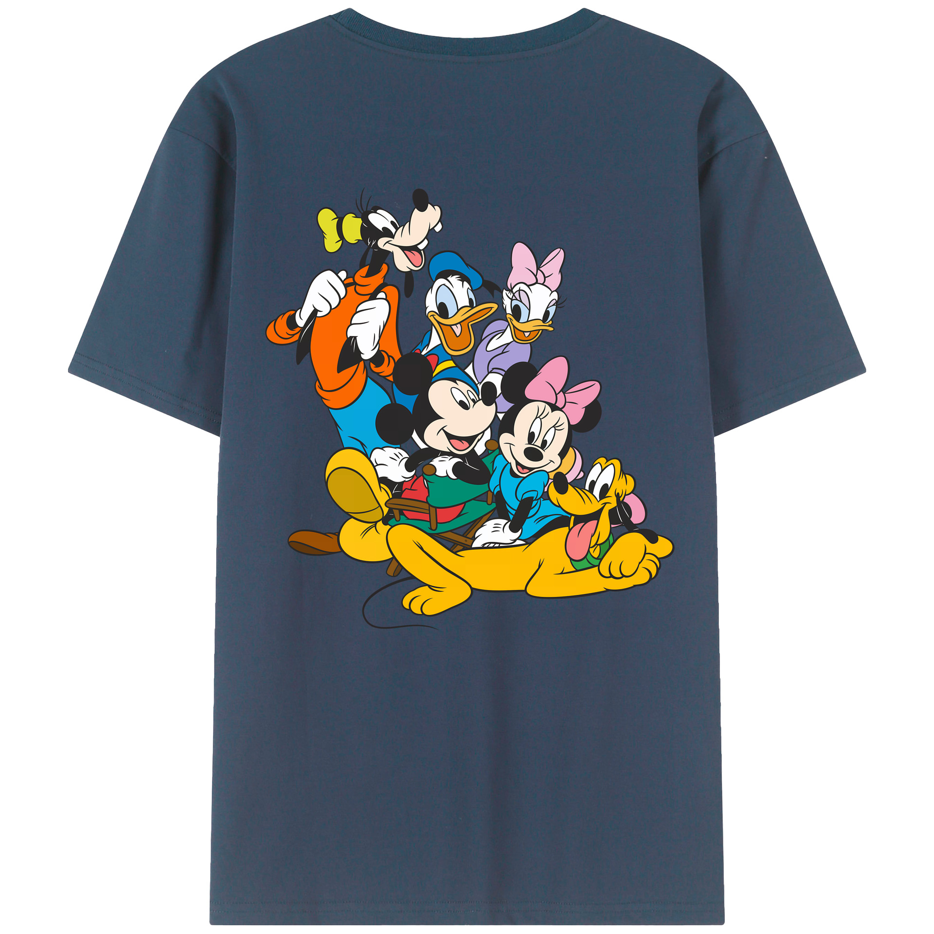 （画像用） ミッキーマウス Mickey Mouse 綿100％ メンズ半袖Tシャツ（バックプリント） 通気性
