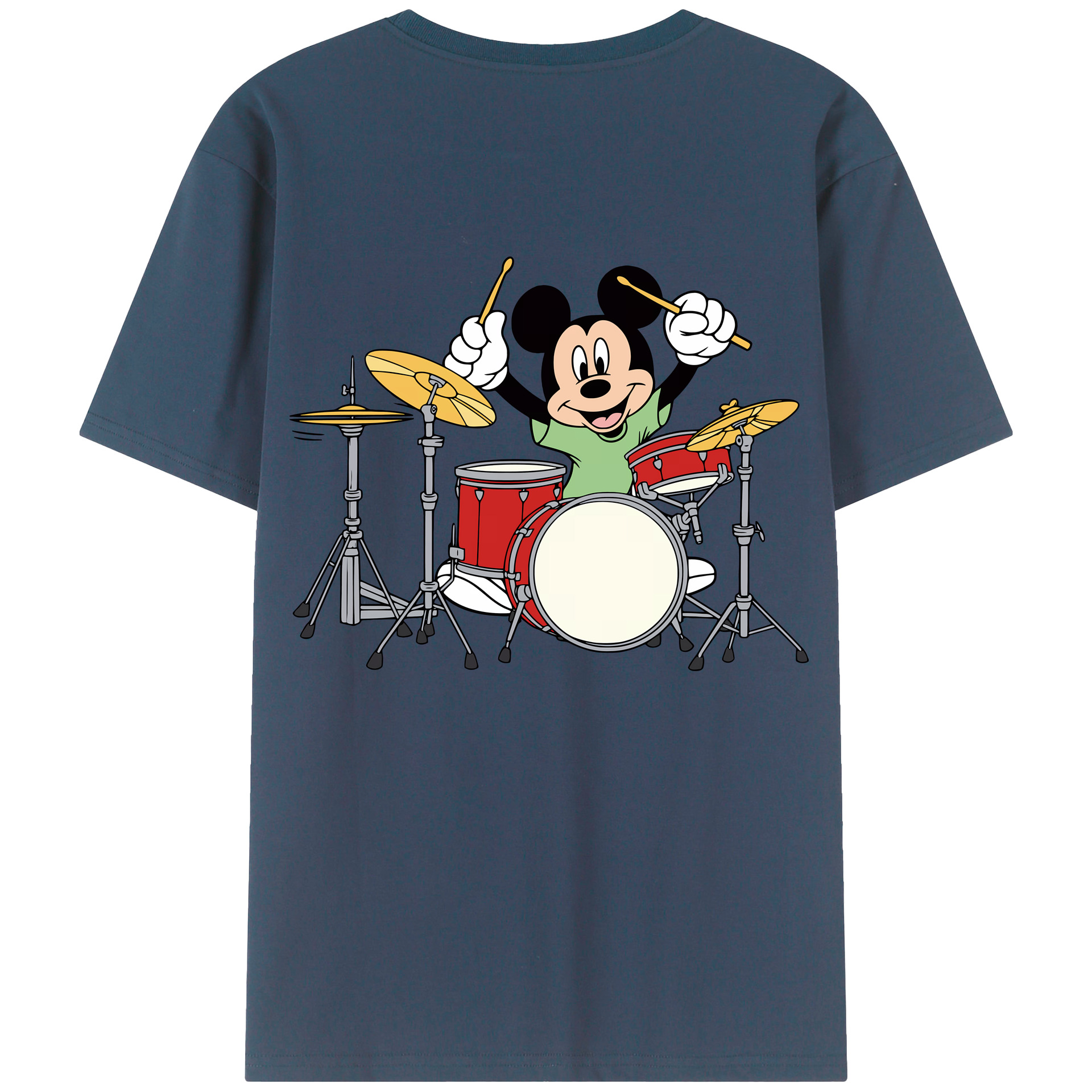 （画像用） ミッキーマウス Mickey Mouse 綿100％ メンズ半袖Tシャツ（バックプリント） 通気性