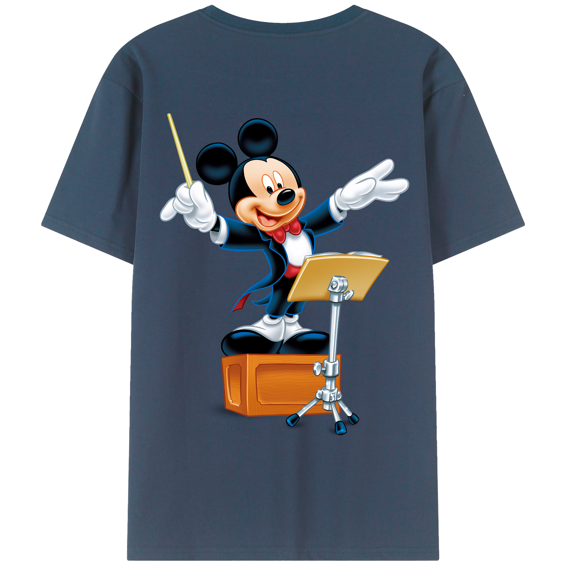 （画像用） ミッキーマウス Mickey Mouse 綿100％ メンズ半袖Tシャツ（バックプリント） 通気性
