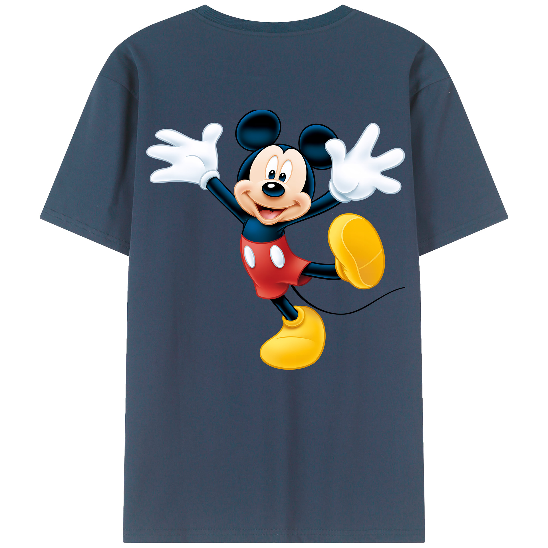 （画像用） ミッキーマウス Mickey Mouse 綿100％ メンズ半袖Tシャツ（バックプリント） 通気性