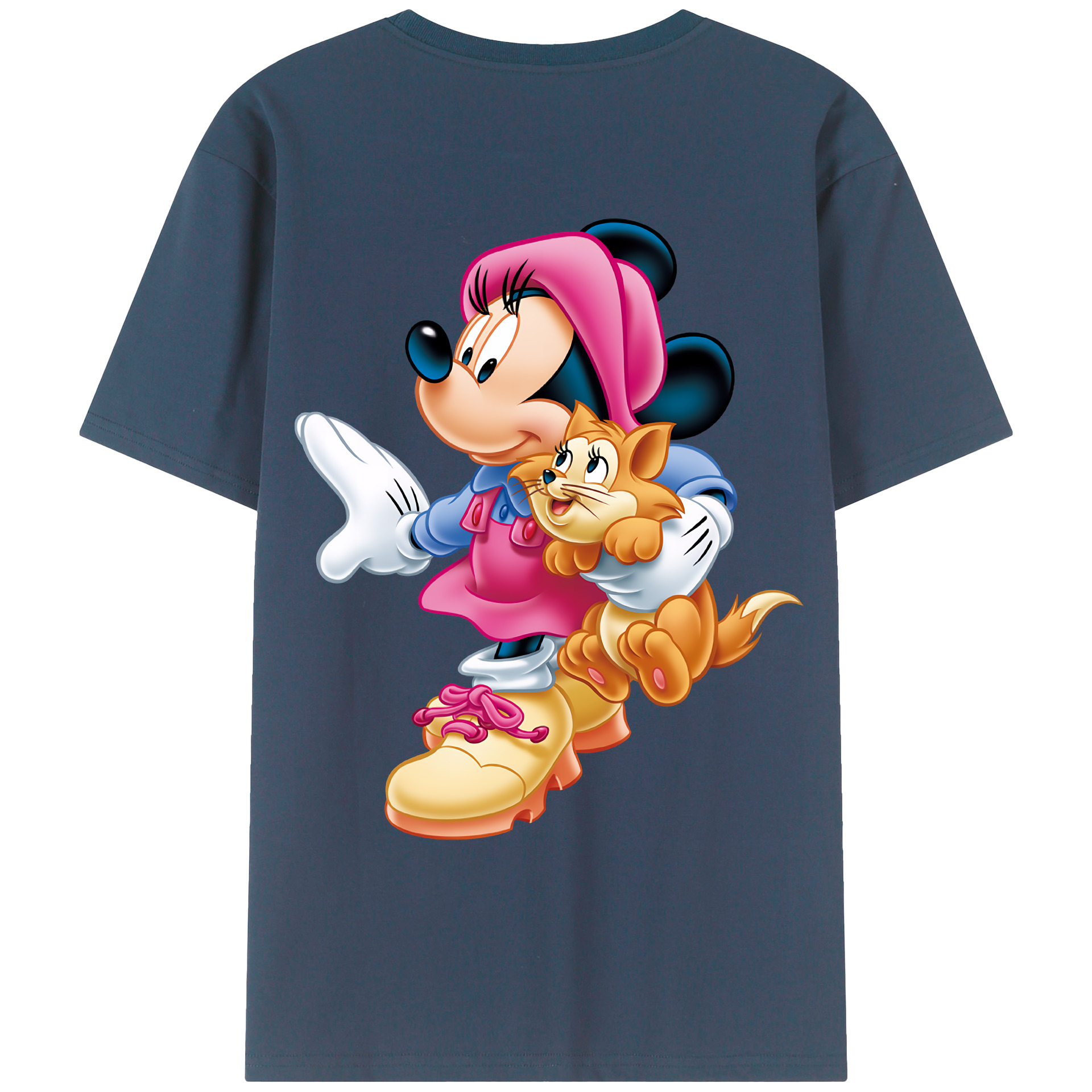 （画像用） ミッキーマウス Mickey Mouse 綿100％ メンズ半袖Tシャツ（バックプリント） 通気性