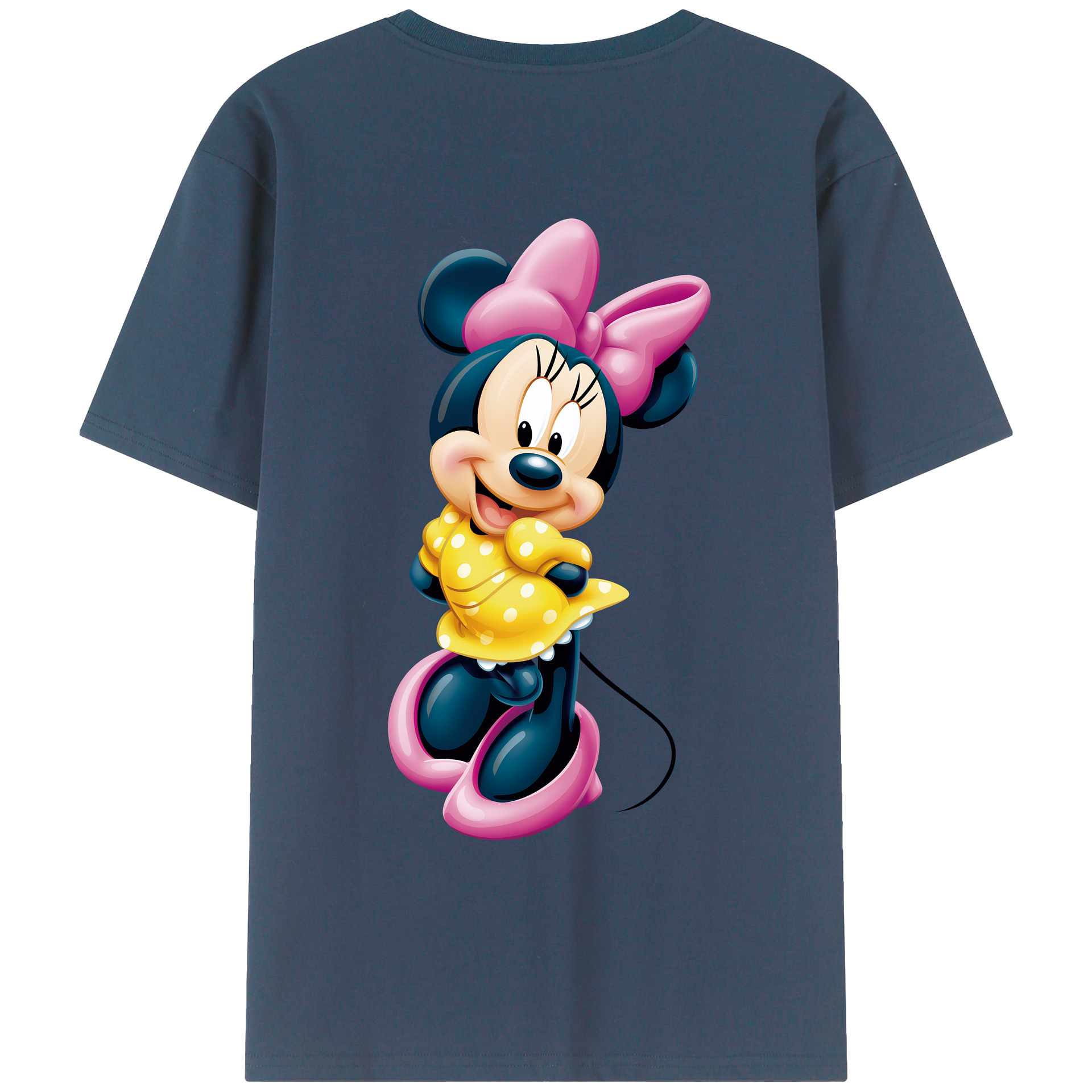 （画像用） ミッキーマウス Mickey Mouse 綿100％ メンズ半袖Tシャツ（バックプリント） 通気性