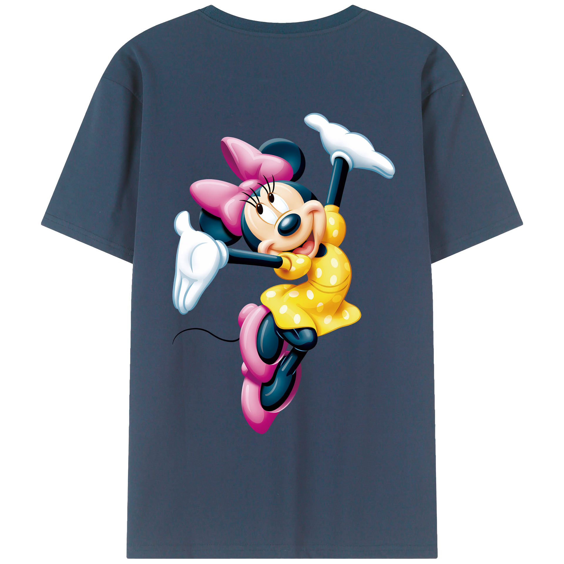 （画像用） ミッキーマウス Mickey Mouse 綿100％ メンズ半袖Tシャツ（バックプリント） 通気性