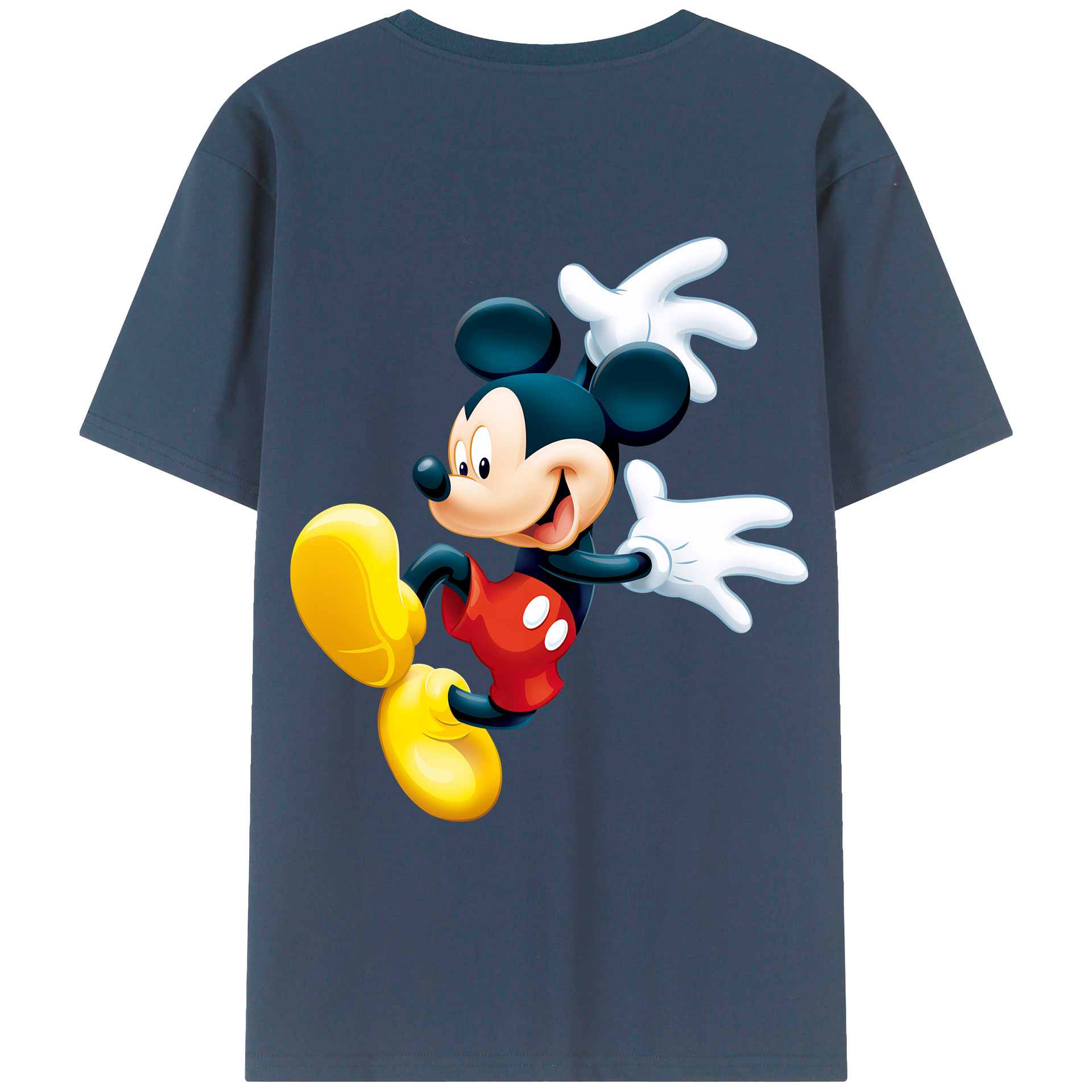 （画像用） ミッキーマウス Mickey Mouse 綿100％ メンズ半袖Tシャツ（バックプリント） 通気性