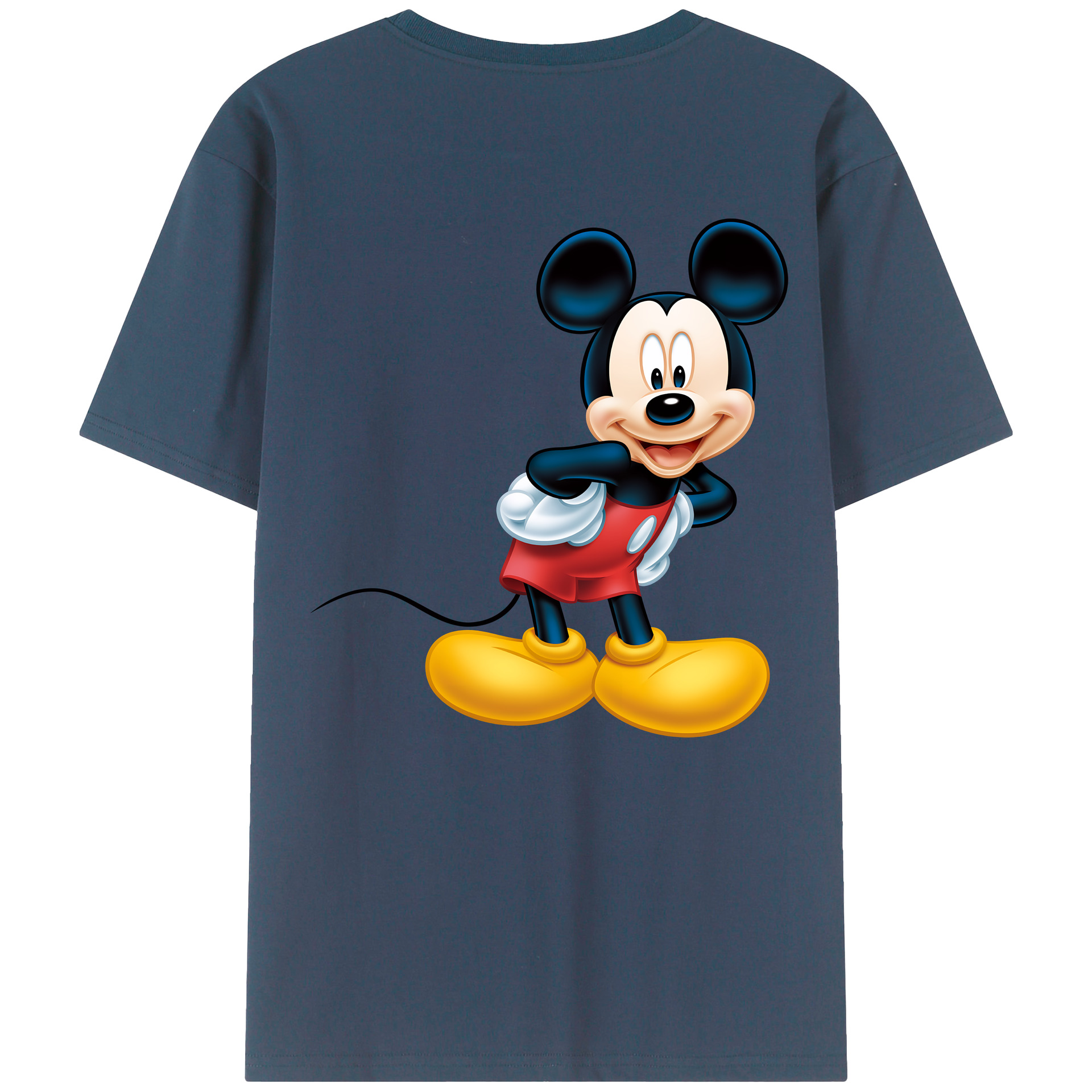 （画像用） ミッキーマウス Mickey Mouse 綿100％ メンズ半袖Tシャツ（バックプリント） 通気性