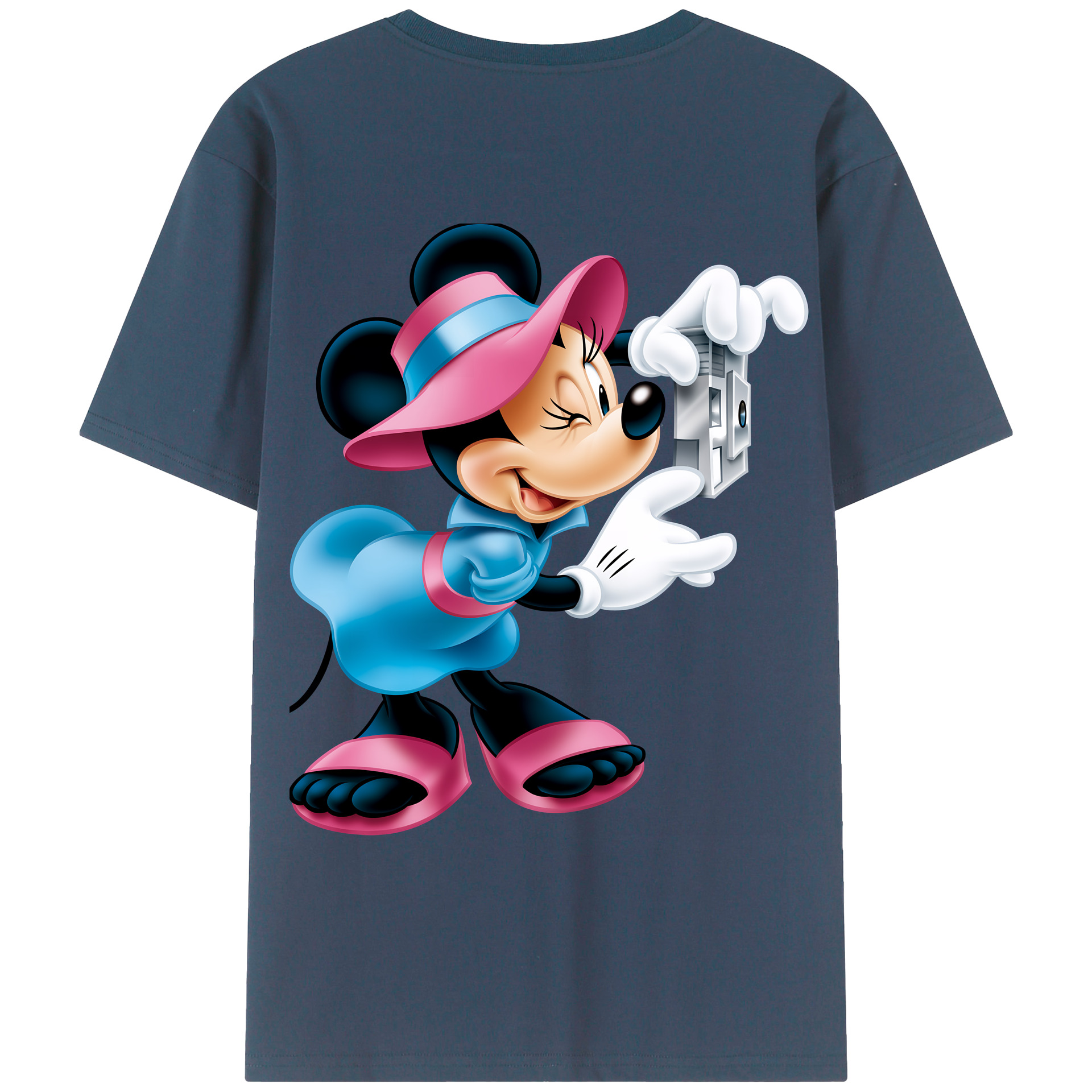 （画像用） ミッキーマウス Mickey Mouse 綿100％ メンズ半袖Tシャツ（バックプリント） 通気性