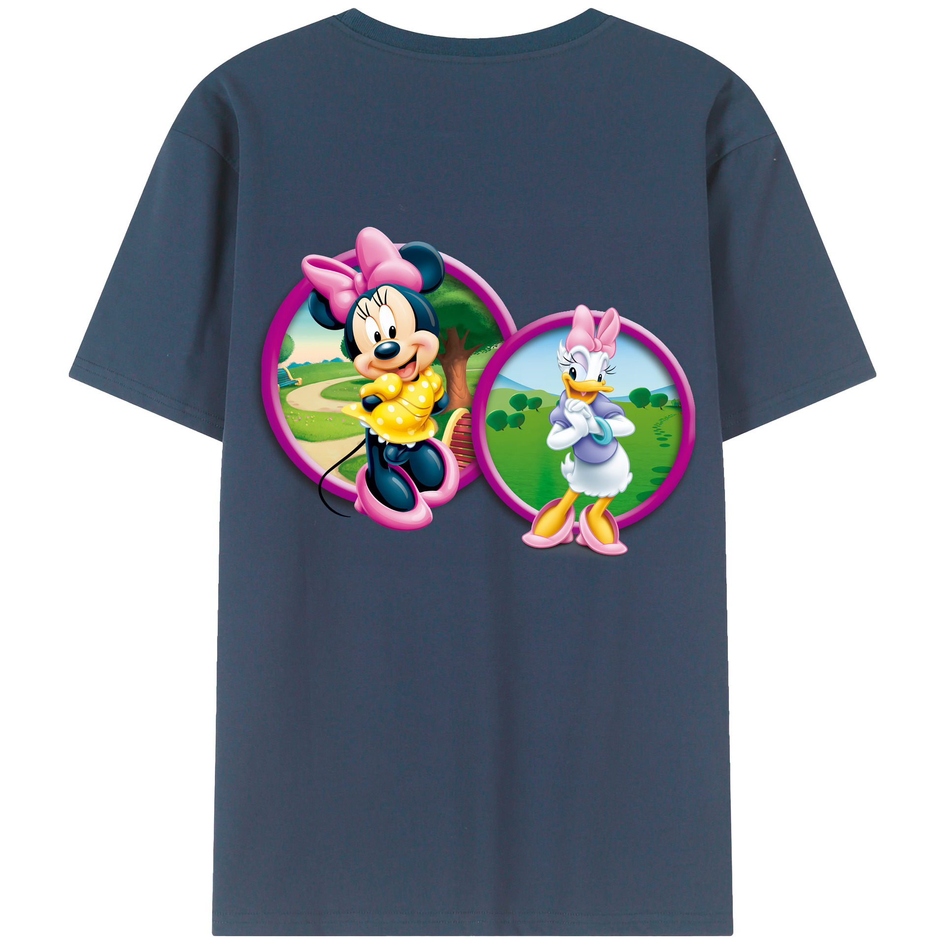 （画像用） ミッキーマウス Mickey Mouse 綿100％ メンズ半袖Tシャツ（バックプリント） 通気性