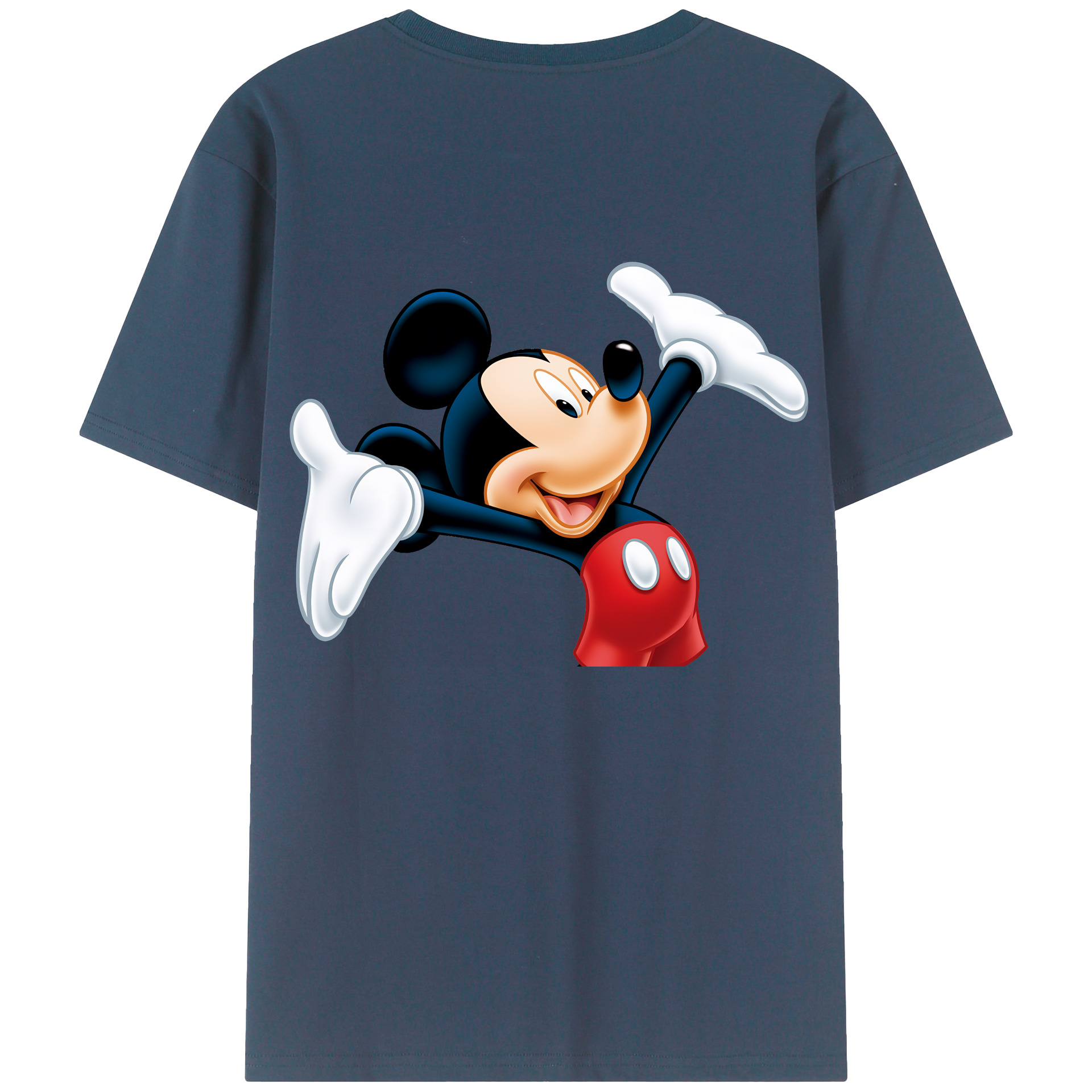 （画像用） ミッキーマウス Mickey Mouse 綿100％ メンズ半袖Tシャツ（バックプリント） 通気性