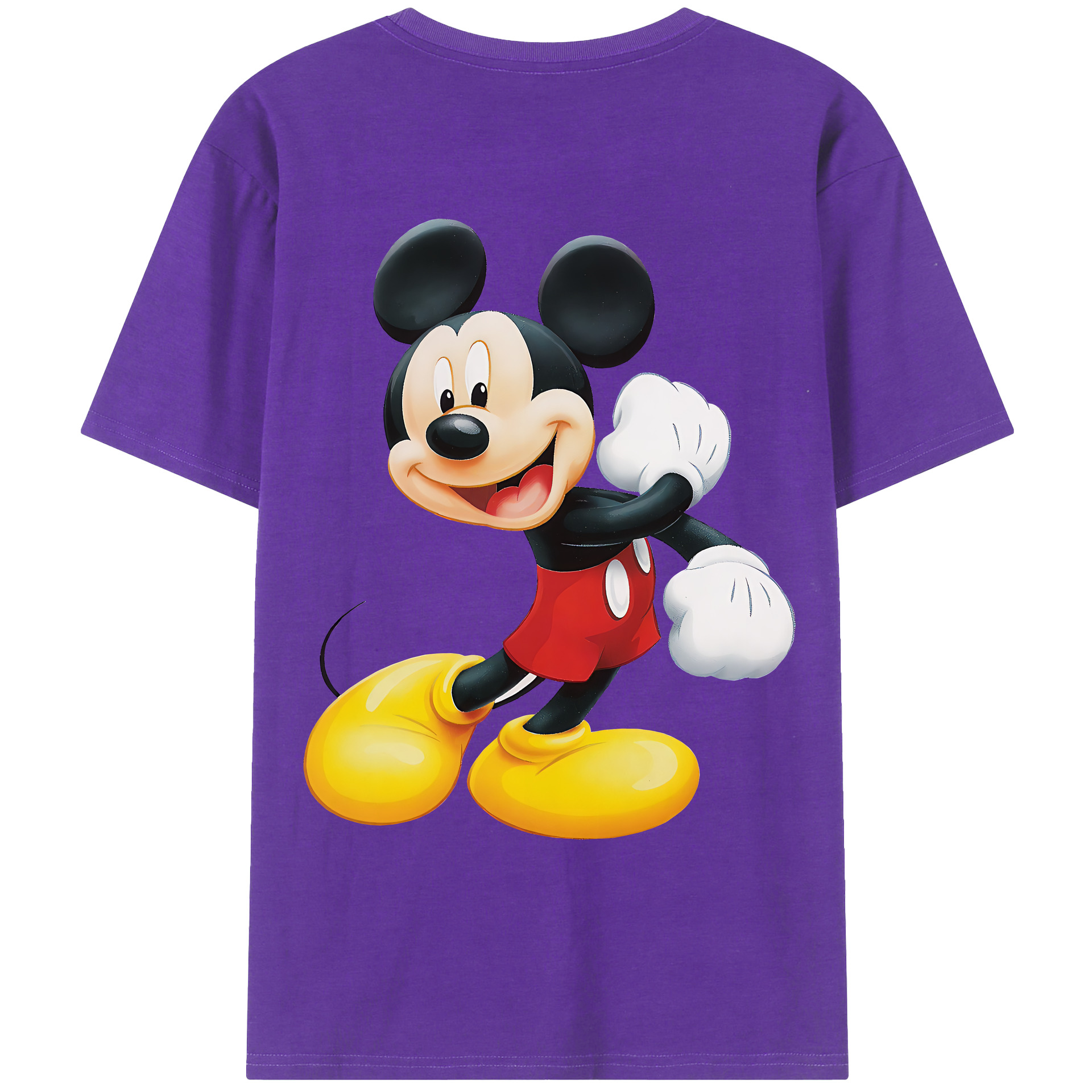 （画像用） ミッキーマウス Mickey Mouse 綿100％ メンズ半袖Tシャツ（バックプリント） 通気性
