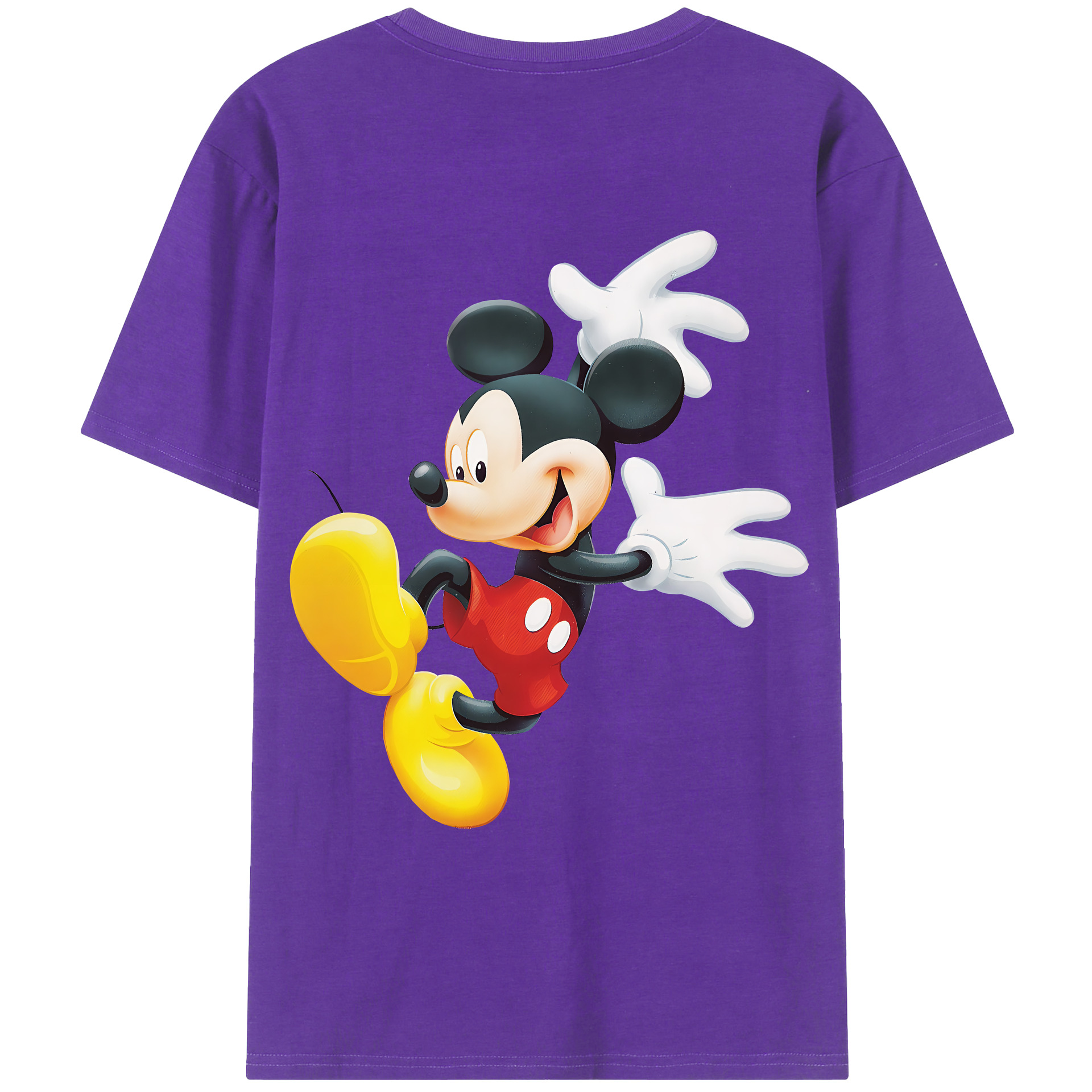 （画像用） ミッキーマウス Mickey Mouse 綿100％ メンズ半袖Tシャツ（バックプリント） 通気性