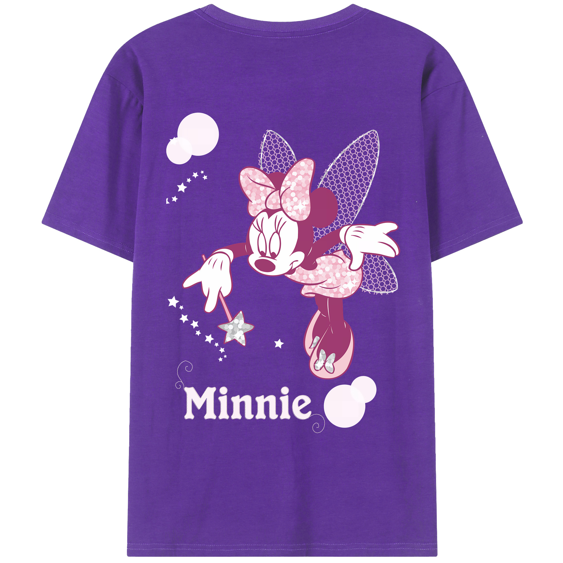 （画像用） ミッキーマウス Mickey Mouse 綿100％ メンズ半袖Tシャツ（バックプリント） 通気性