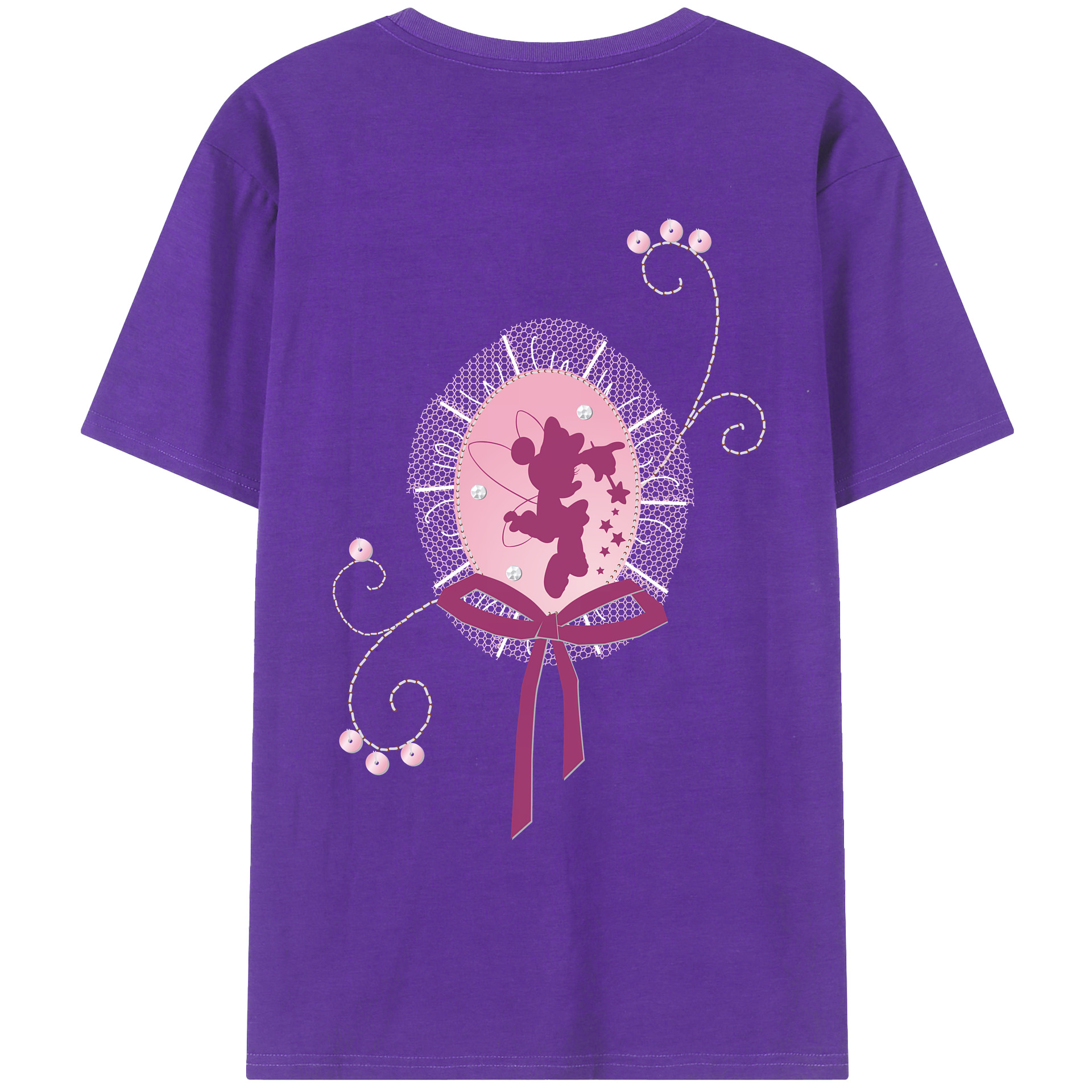 （画像用） ミッキーマウス Mickey Mouse 綿100％ メンズ半袖Tシャツ（バックプリント） 通気性