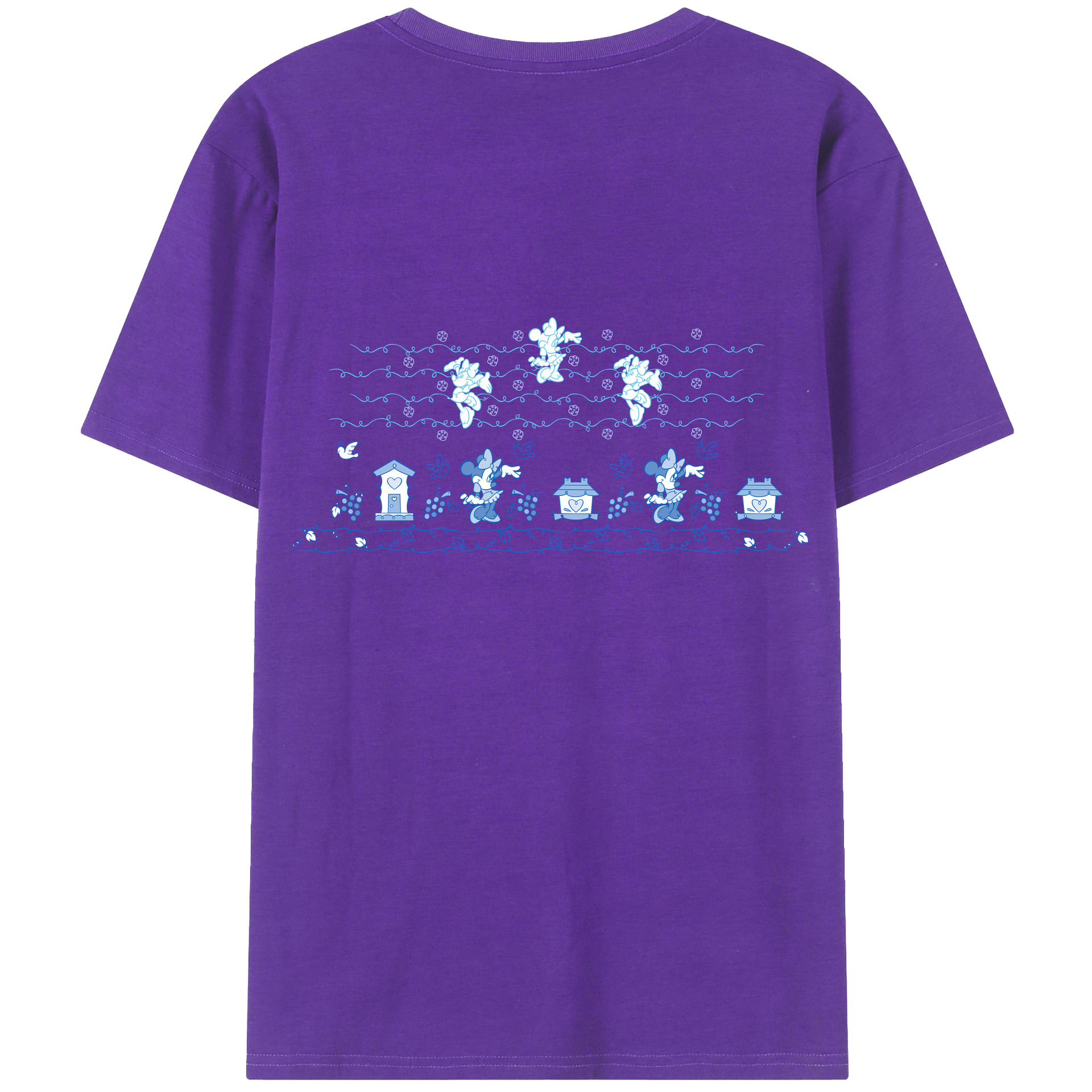 （画像用） ミッキーマウス Mickey Mouse 綿100％ メンズ半袖Tシャツ（バックプリント） 通気性