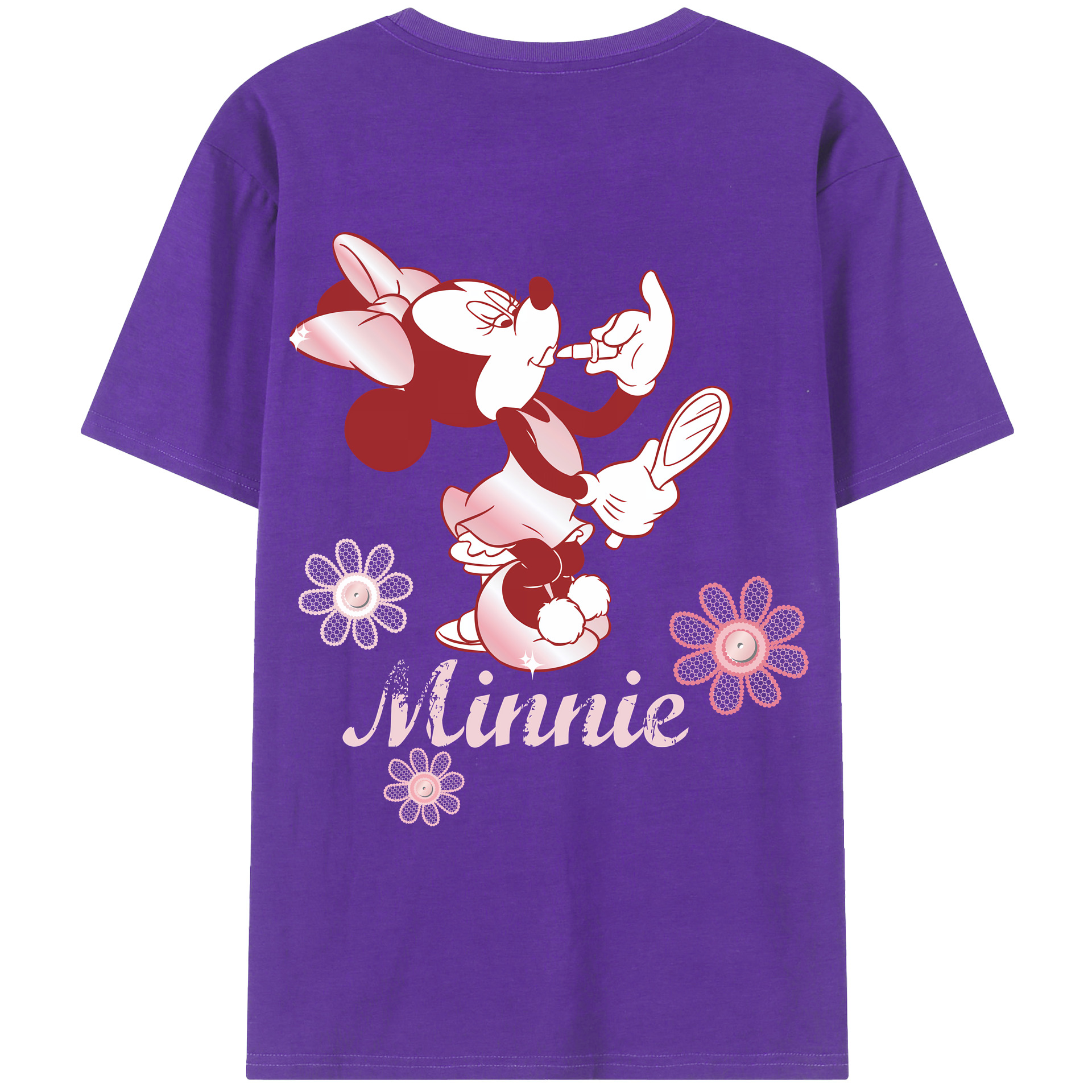 （画像用） ミッキーマウス Mickey Mouse 綿100％ メンズ半袖Tシャツ（バックプリント） 通気性