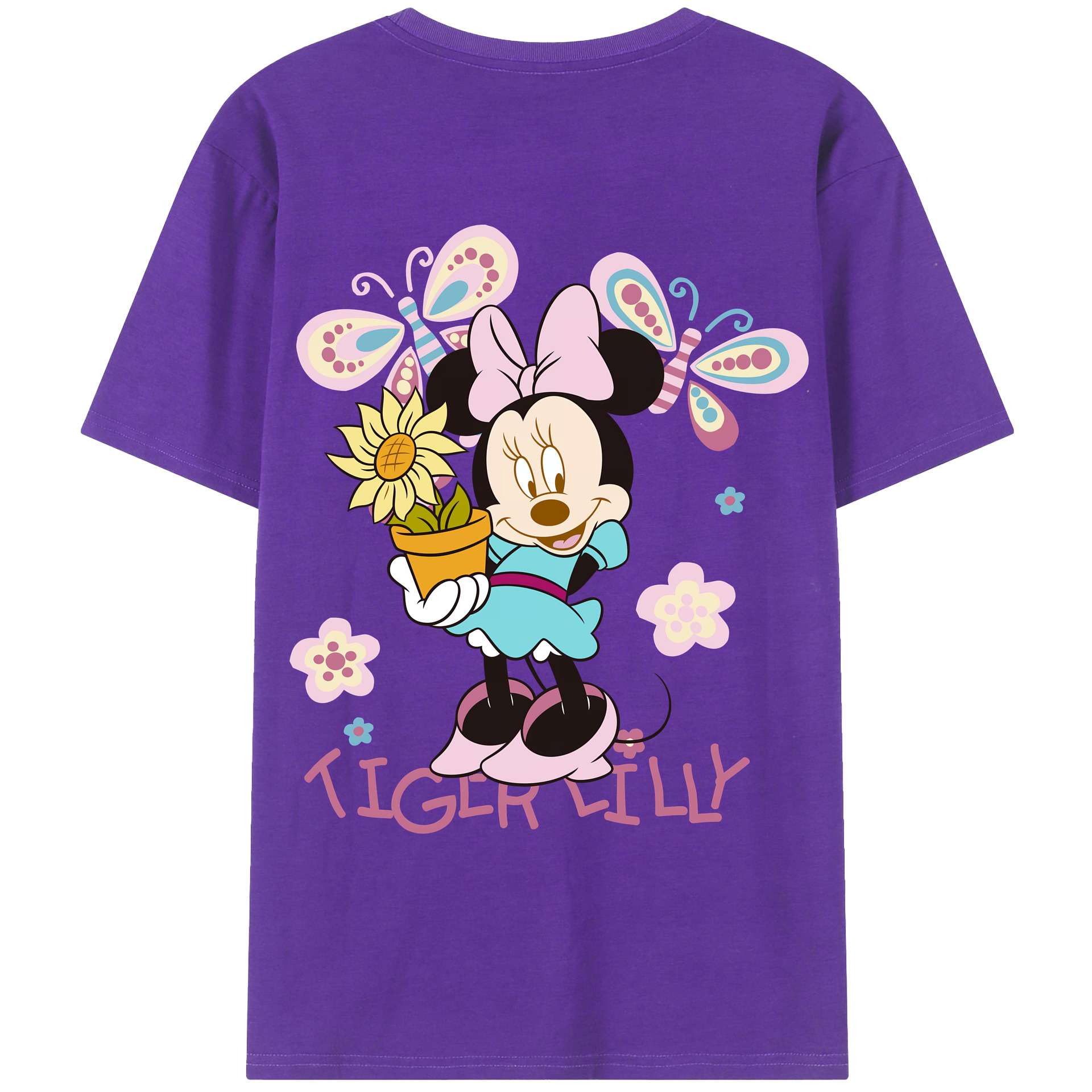 （画像用） ミッキーマウス Mickey Mouse 綿100％ メンズ半袖Tシャツ（バックプリント） 通気性
