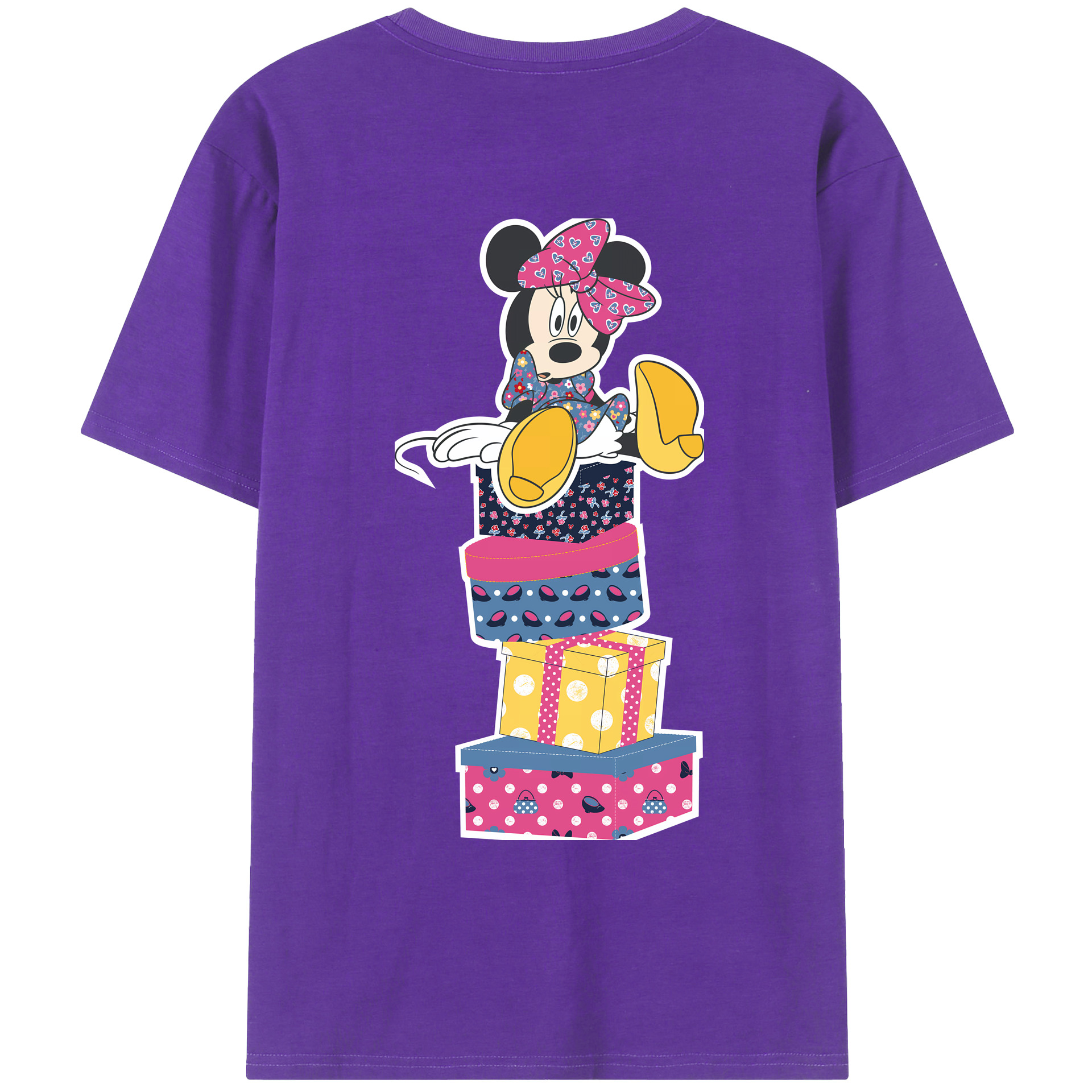 （画像用） ミッキーマウス Mickey Mouse 綿100％ メンズ半袖Tシャツ（バックプリント） 通気性