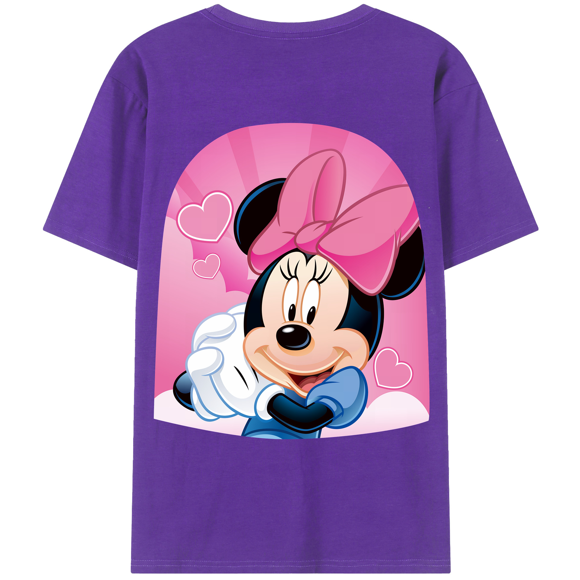 （画像用） ミッキーマウス Mickey Mouse 綿100％ メンズ半袖Tシャツ（バックプリント） 通気性