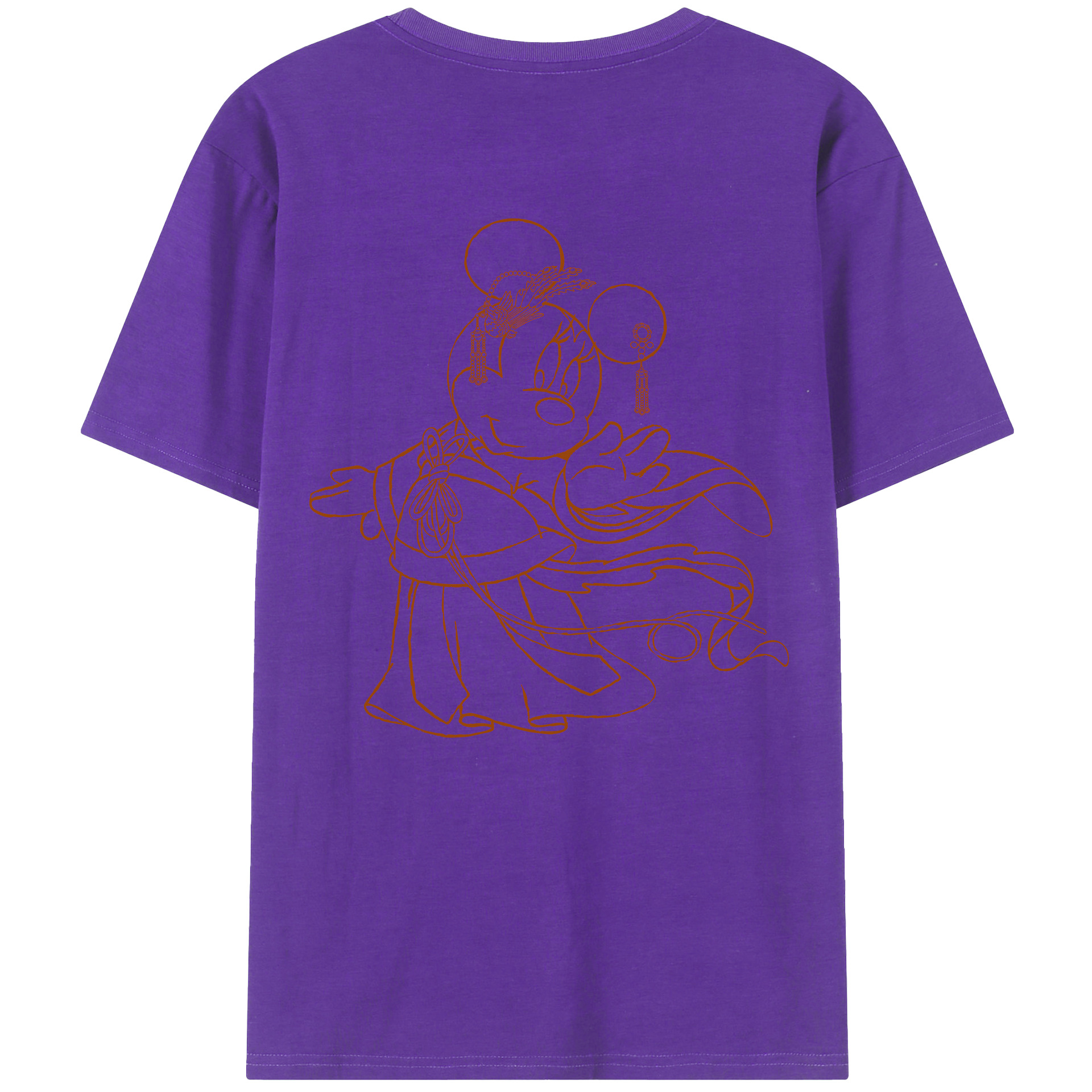 （画像用） ミッキーマウス Mickey Mouse 綿100％ メンズ半袖Tシャツ（バックプリント） 通気性
