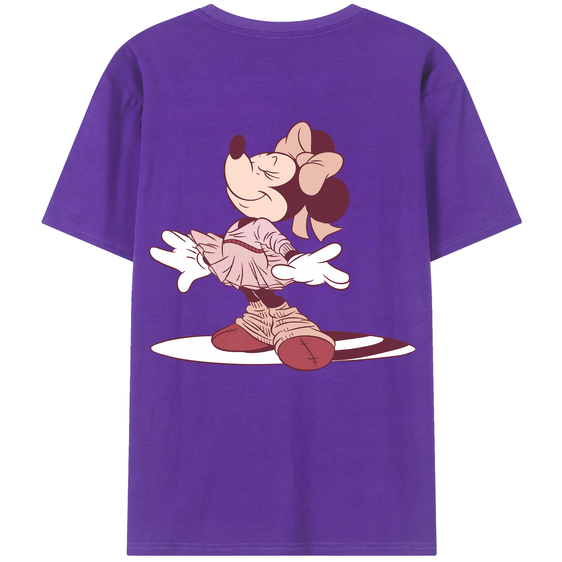 （画像用） ミッキーマウス Mickey Mouse 綿100％ メンズ半袖Tシャツ（バックプリント） 通気性
