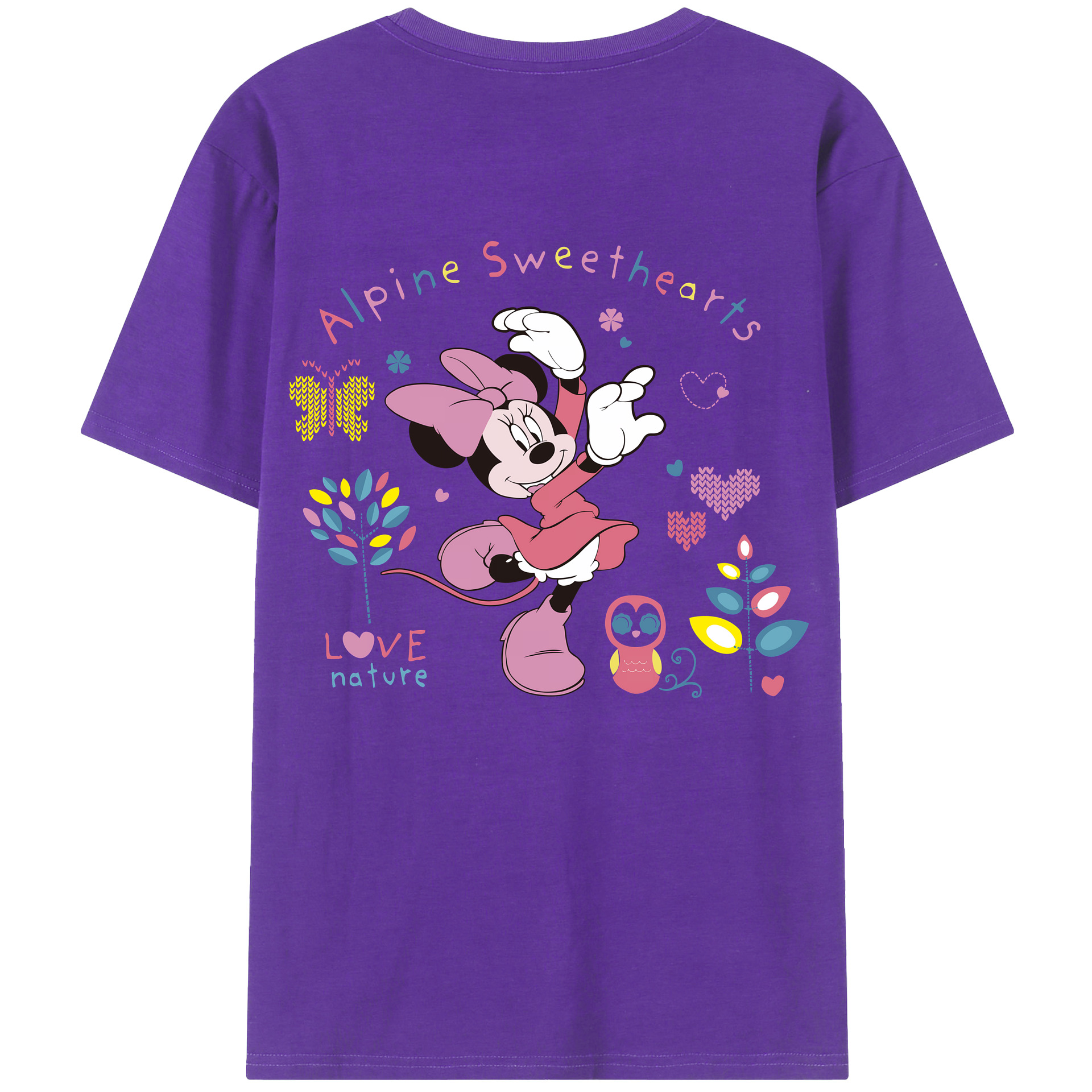（画像用） ミッキーマウス Mickey Mouse 綿100％ メンズ半袖Tシャツ（バックプリント） 通気性