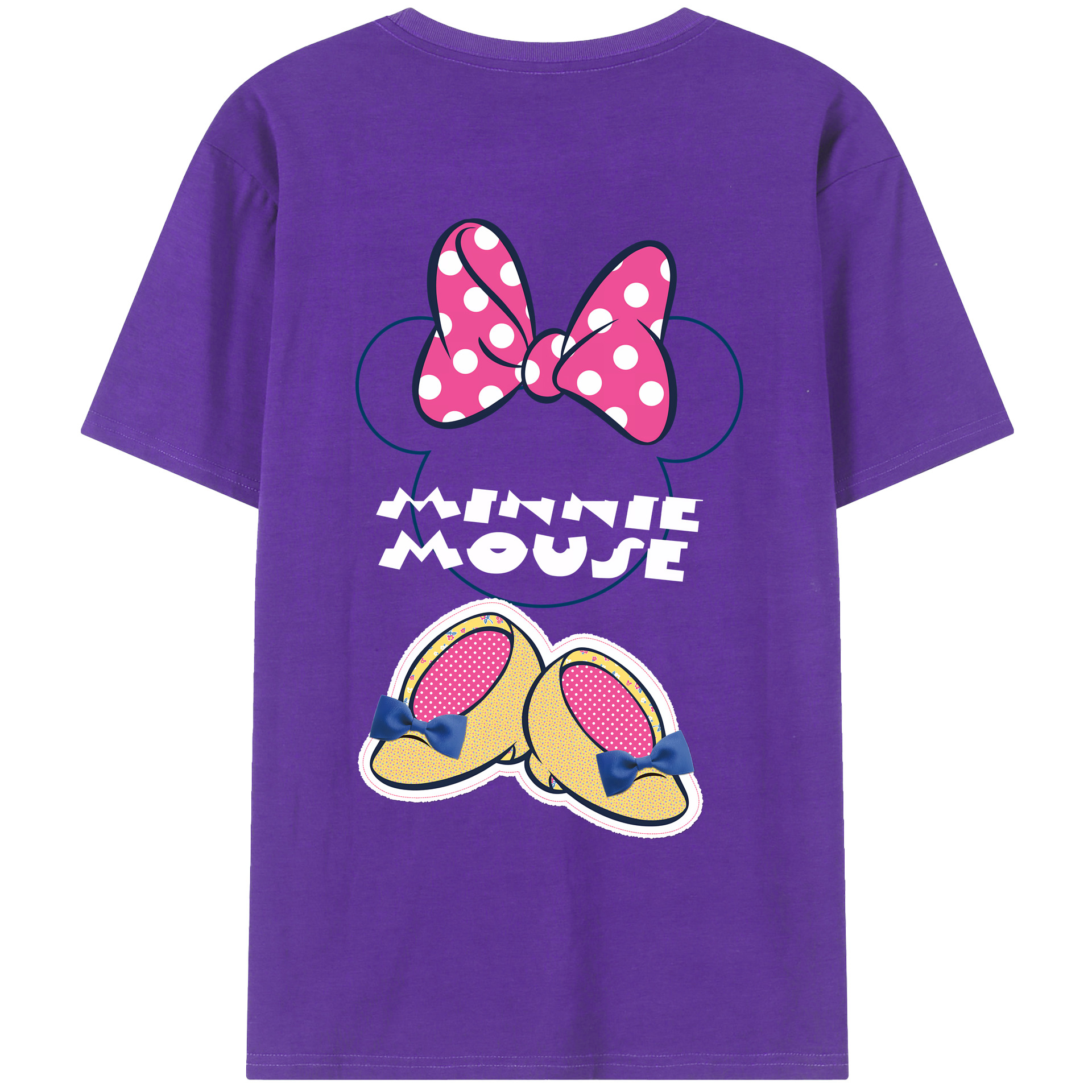 （画像用） ミッキーマウス Mickey Mouse 綿100％ メンズ半袖Tシャツ（バックプリント） 通気性