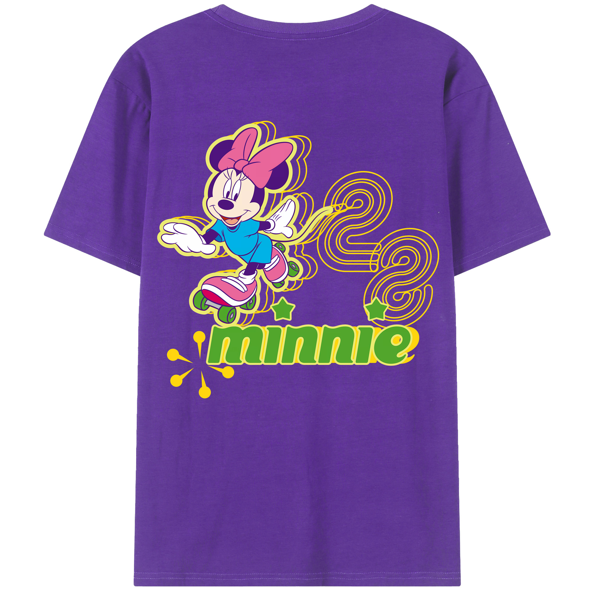 （画像用） ミッキーマウス Mickey Mouse 綿100％ メンズ半袖Tシャツ（バックプリント） 通気性
