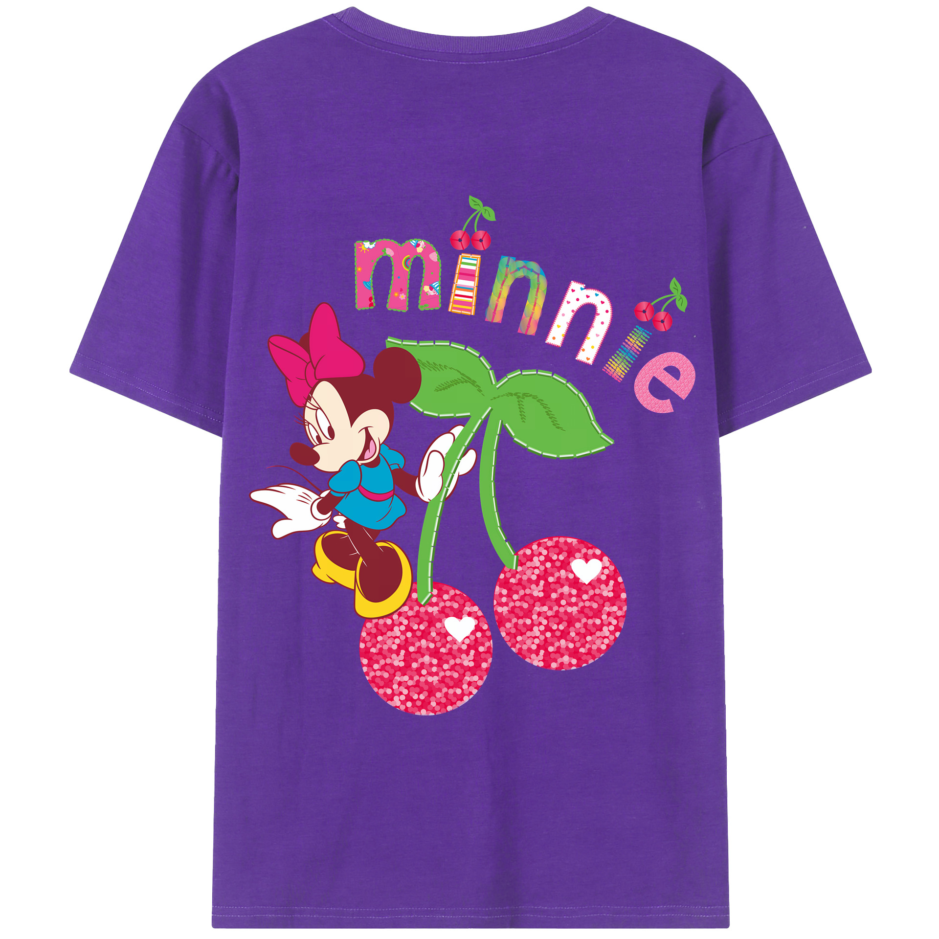 （画像用） ミッキーマウス Mickey Mouse 綿100％ メンズ半袖Tシャツ（バックプリント） 通気性