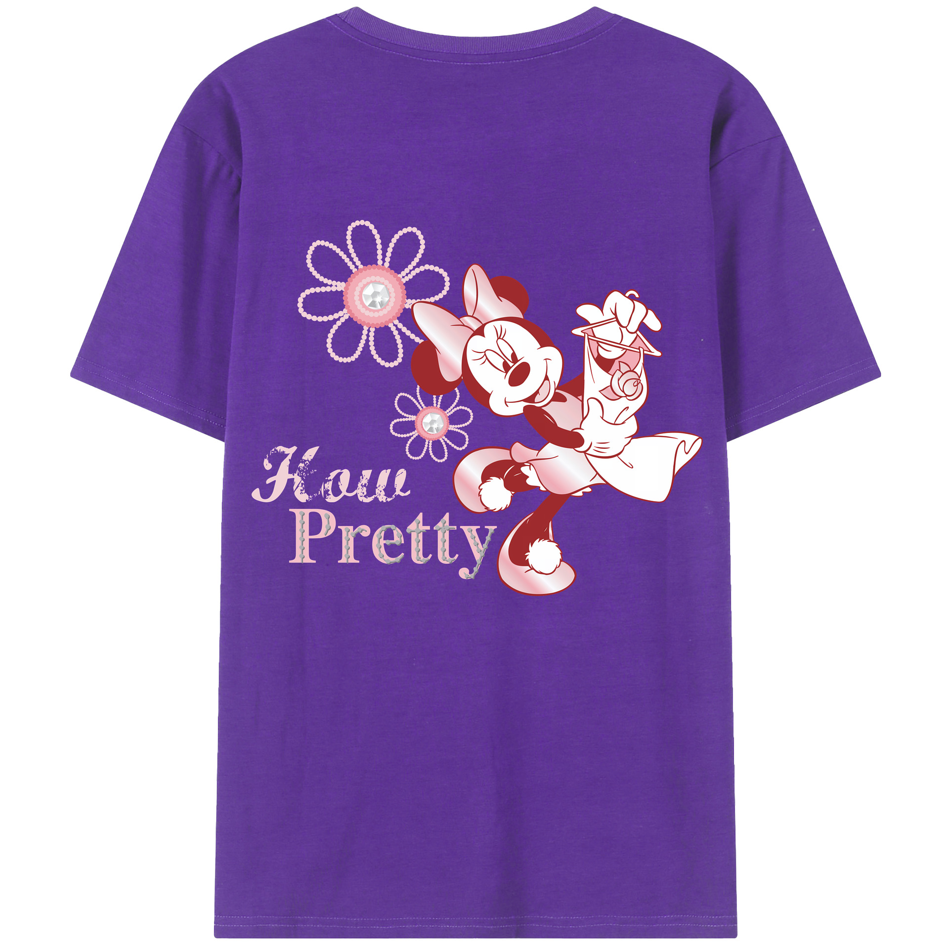 （画像用） ミッキーマウス Mickey Mouse 綿100％ メンズ半袖Tシャツ（バックプリント） 通気性