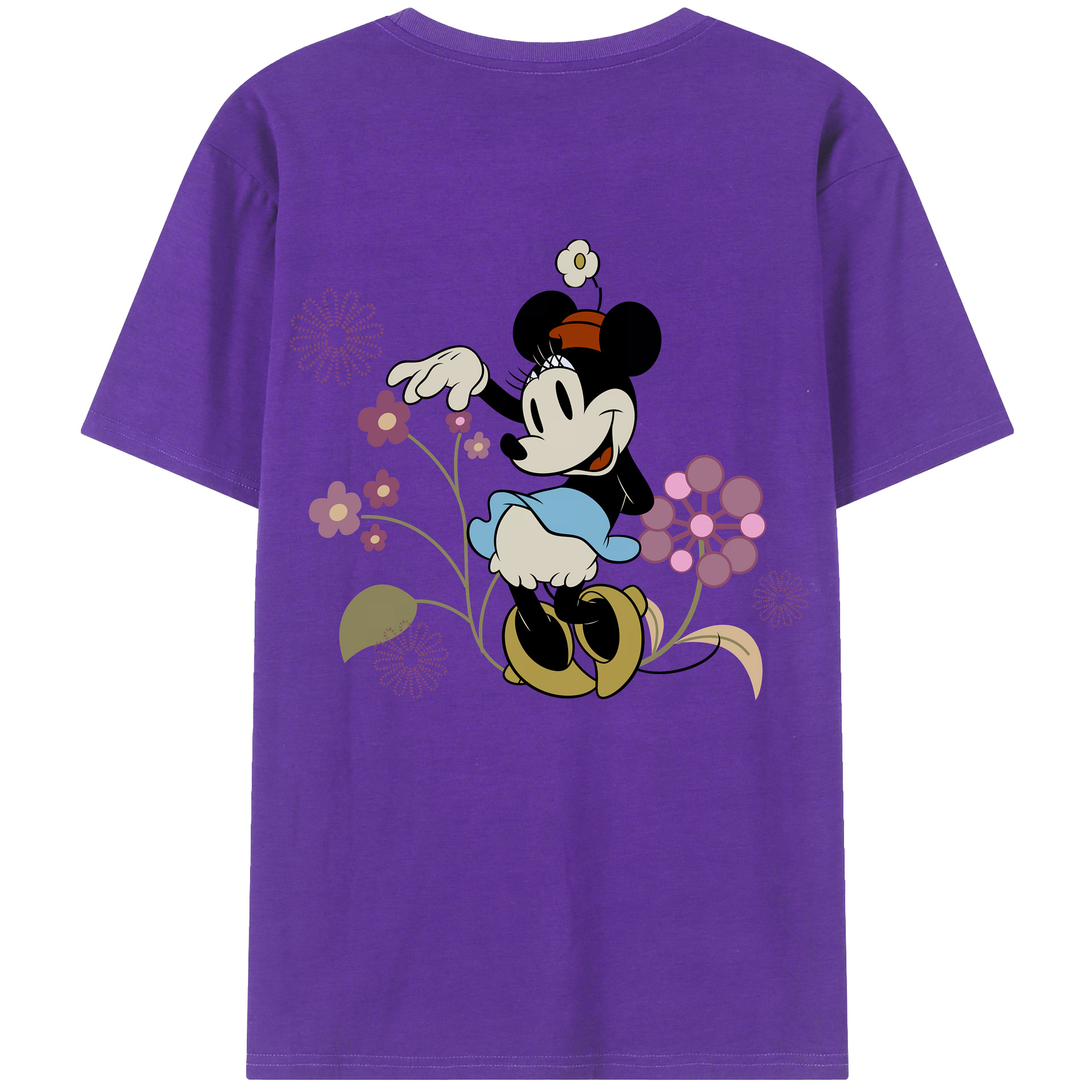 （画像用） ミッキーマウス Mickey Mouse 綿100％ メンズ半袖Tシャツ（バックプリント） 通気性