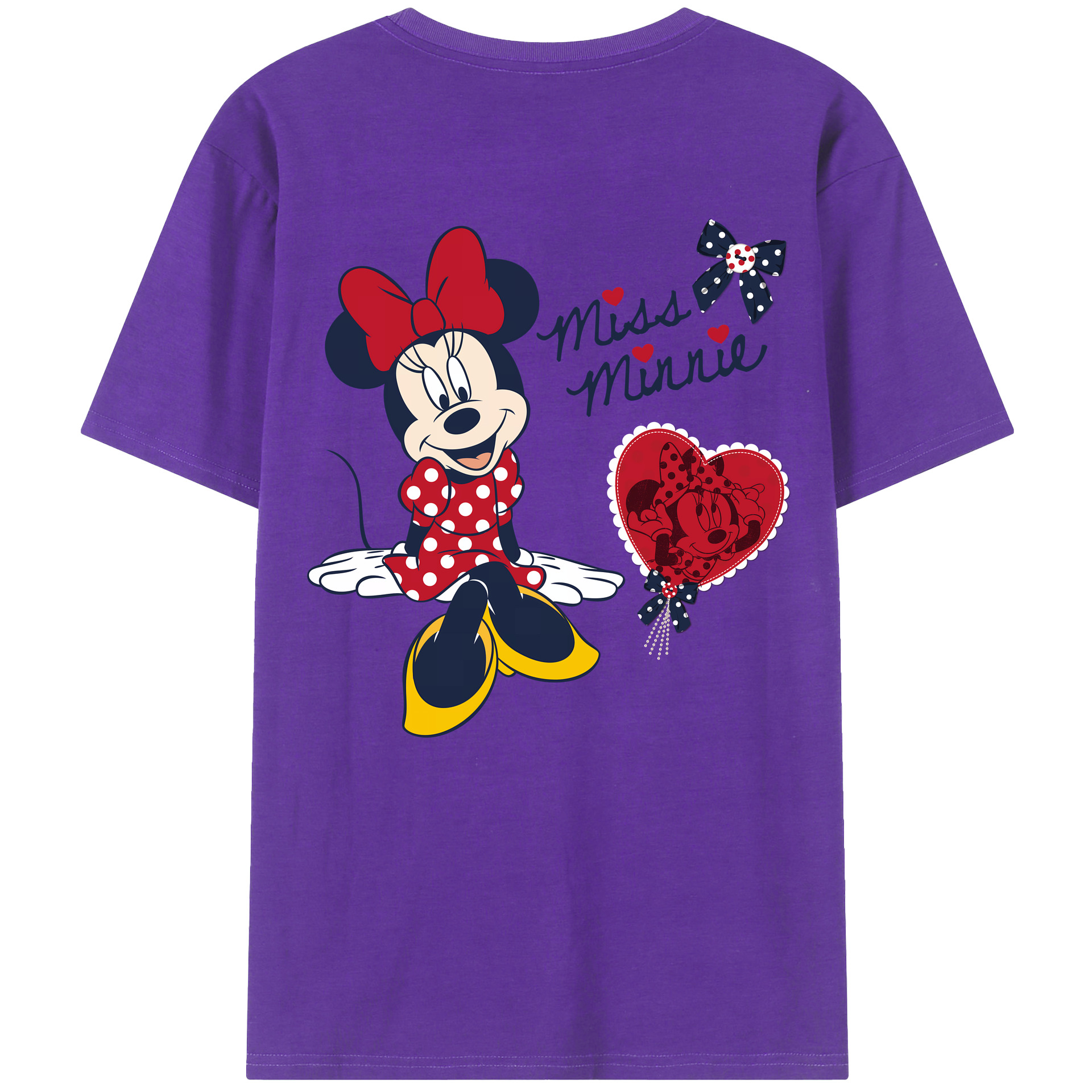（画像用） ミッキーマウス Mickey Mouse 綿100％ メンズ半袖Tシャツ（バックプリント） 通気性