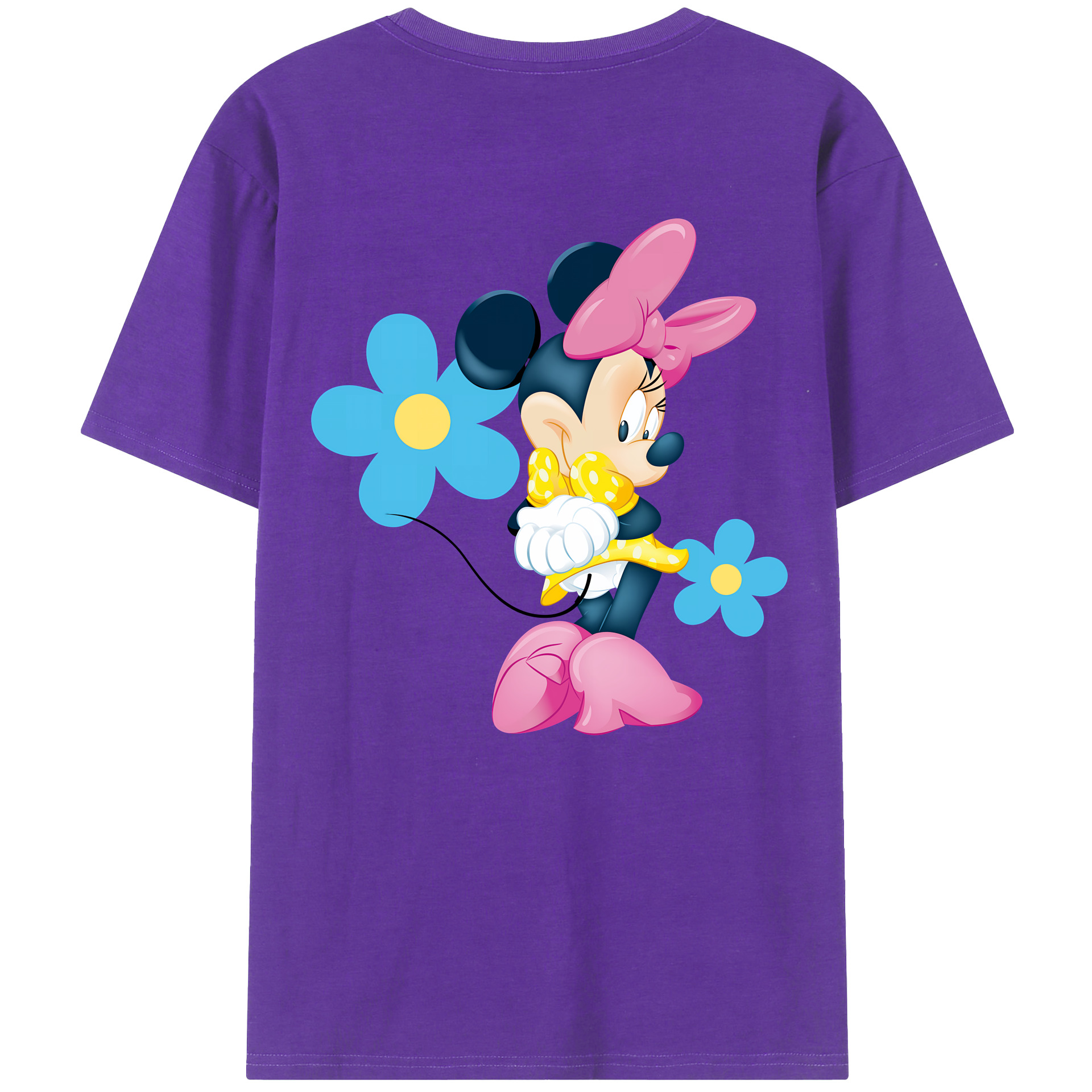 （画像用） ミッキーマウス Mickey Mouse 綿100％ メンズ半袖Tシャツ（バックプリント） 通気性