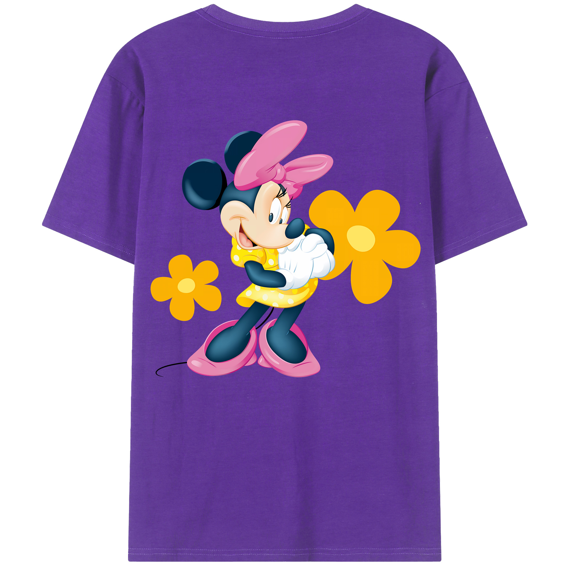 （画像用） ミッキーマウス Mickey Mouse 綿100％ メンズ半袖Tシャツ（バックプリント） 通気性