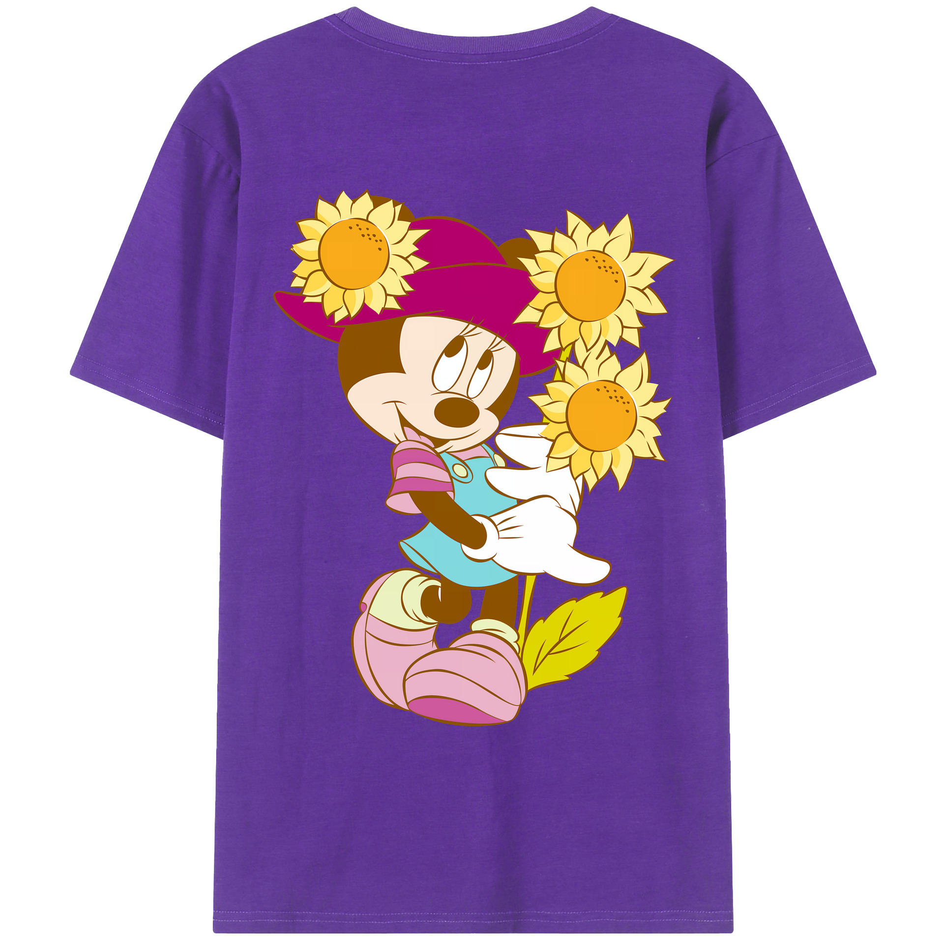（画像用） ミッキーマウス Mickey Mouse 綿100％ メンズ半袖Tシャツ（バックプリント） 通気性