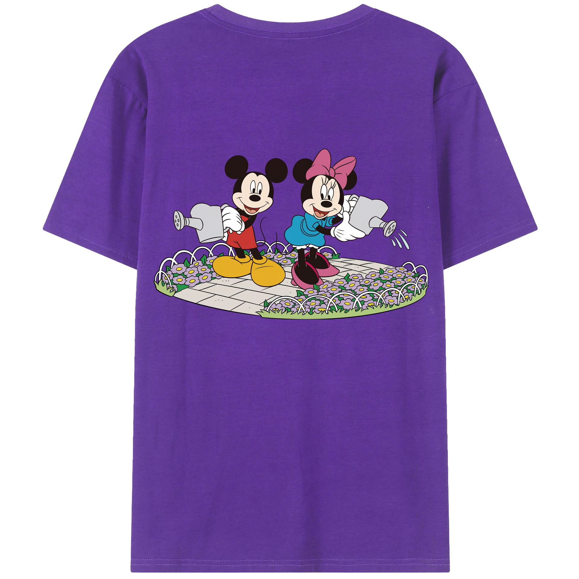 （画像用） ミッキーマウス Mickey Mouse 綿100％ メンズ半袖Tシャツ（バックプリント） 通気性