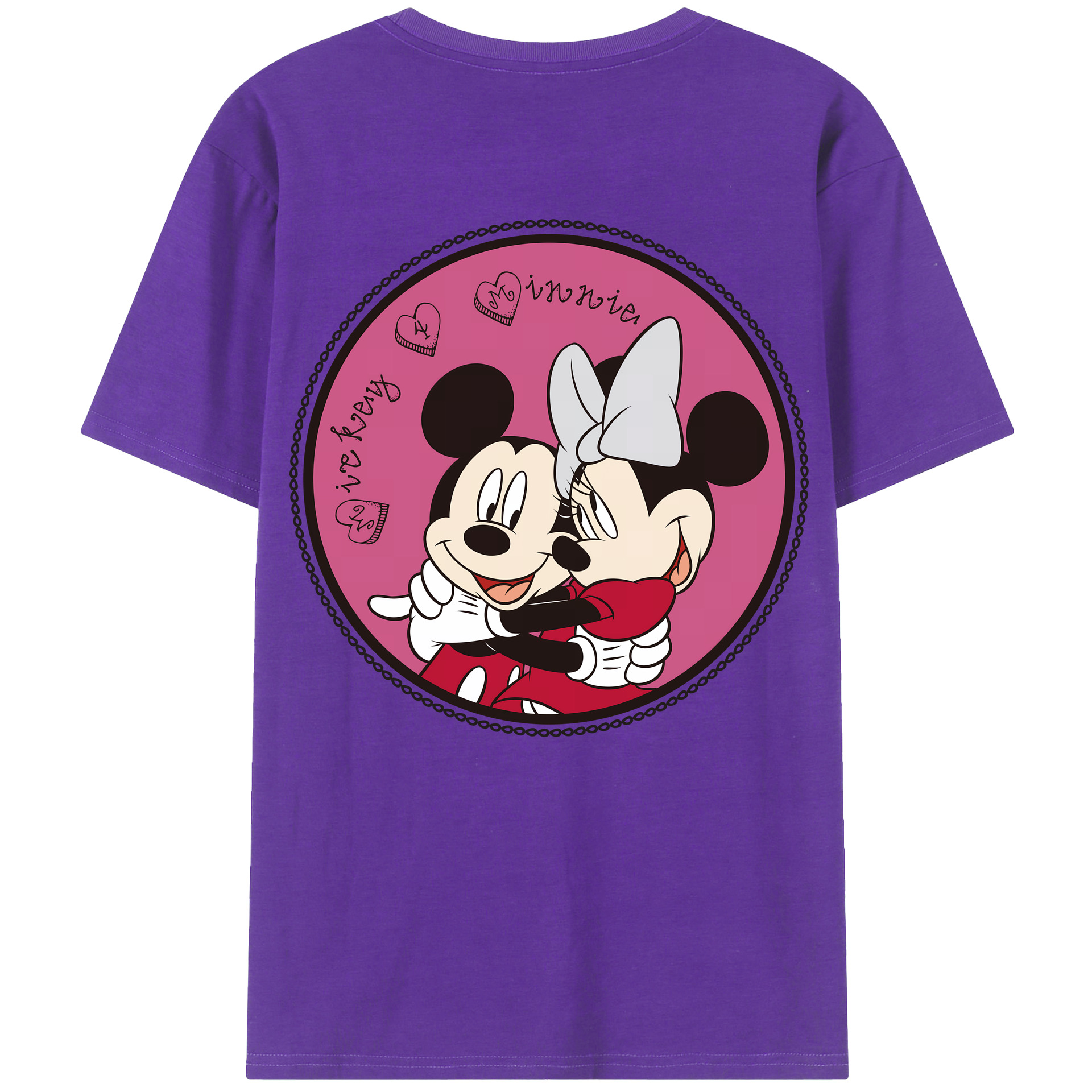 （画像用） ミッキーマウス Mickey Mouse 綿100％ メンズ半袖Tシャツ（バックプリント） 通気性