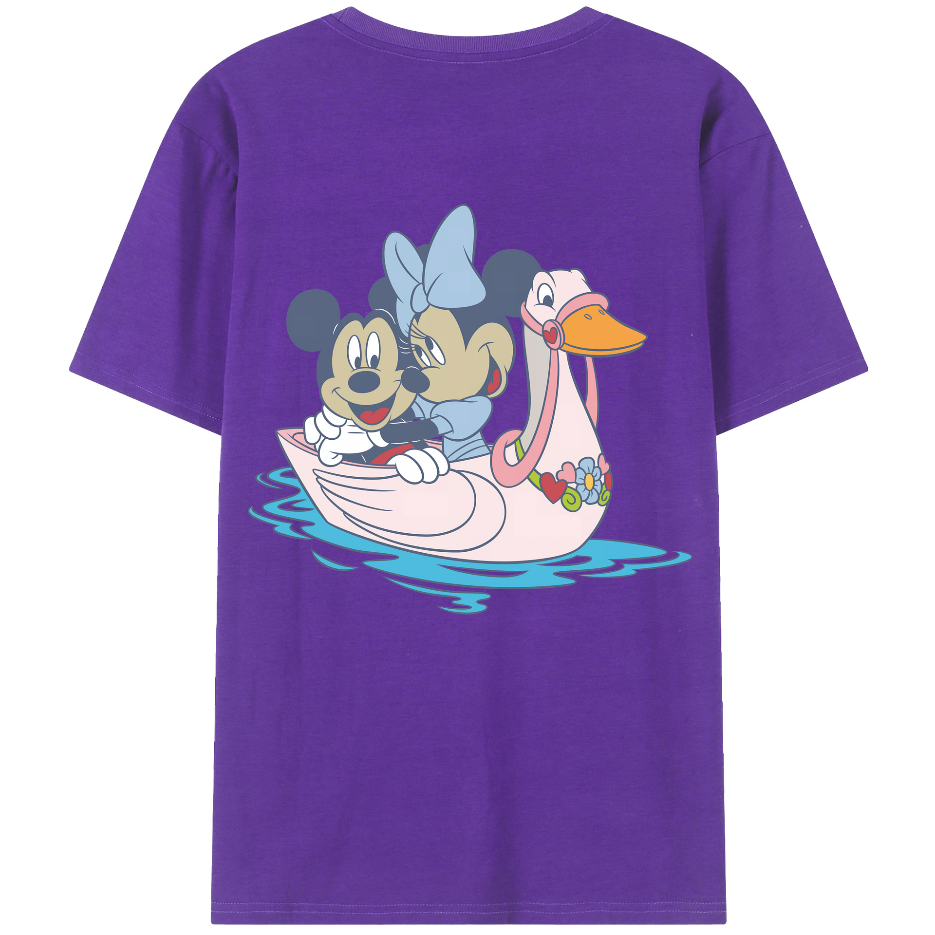 （画像用） ミッキーマウス Mickey Mouse 綿100％ メンズ半袖Tシャツ（バックプリント） 通気性