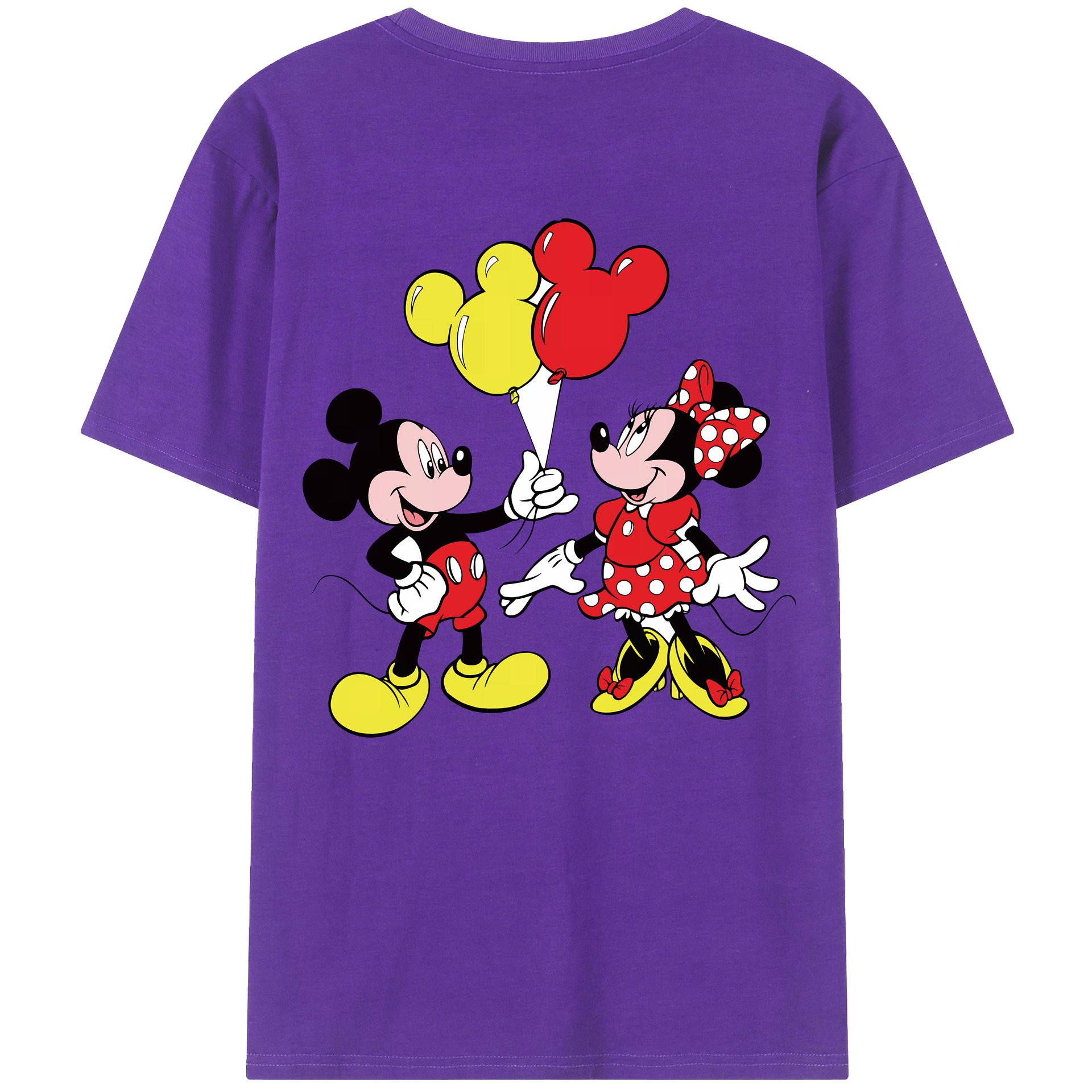 （画像用） ミッキーマウス Mickey Mouse 綿100％ メンズ半袖Tシャツ（バックプリント） 通気性